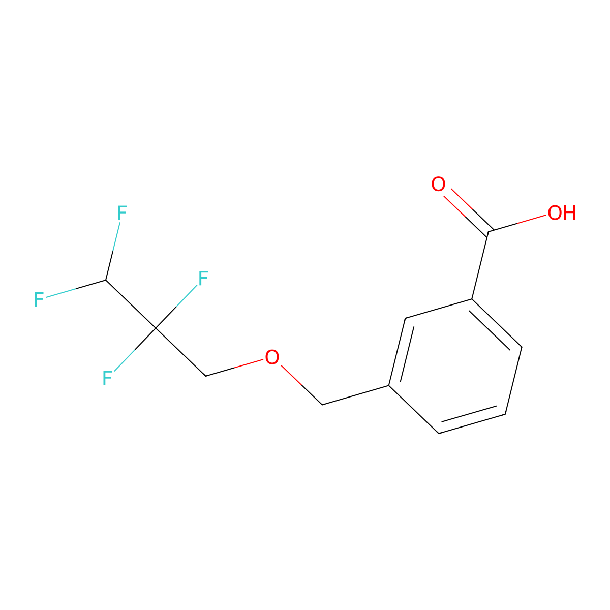 3-[(2,2,3,3-Tetrafluoropropoxy)methyl]benzoic acid molecular structure, CAS 438466-00-3