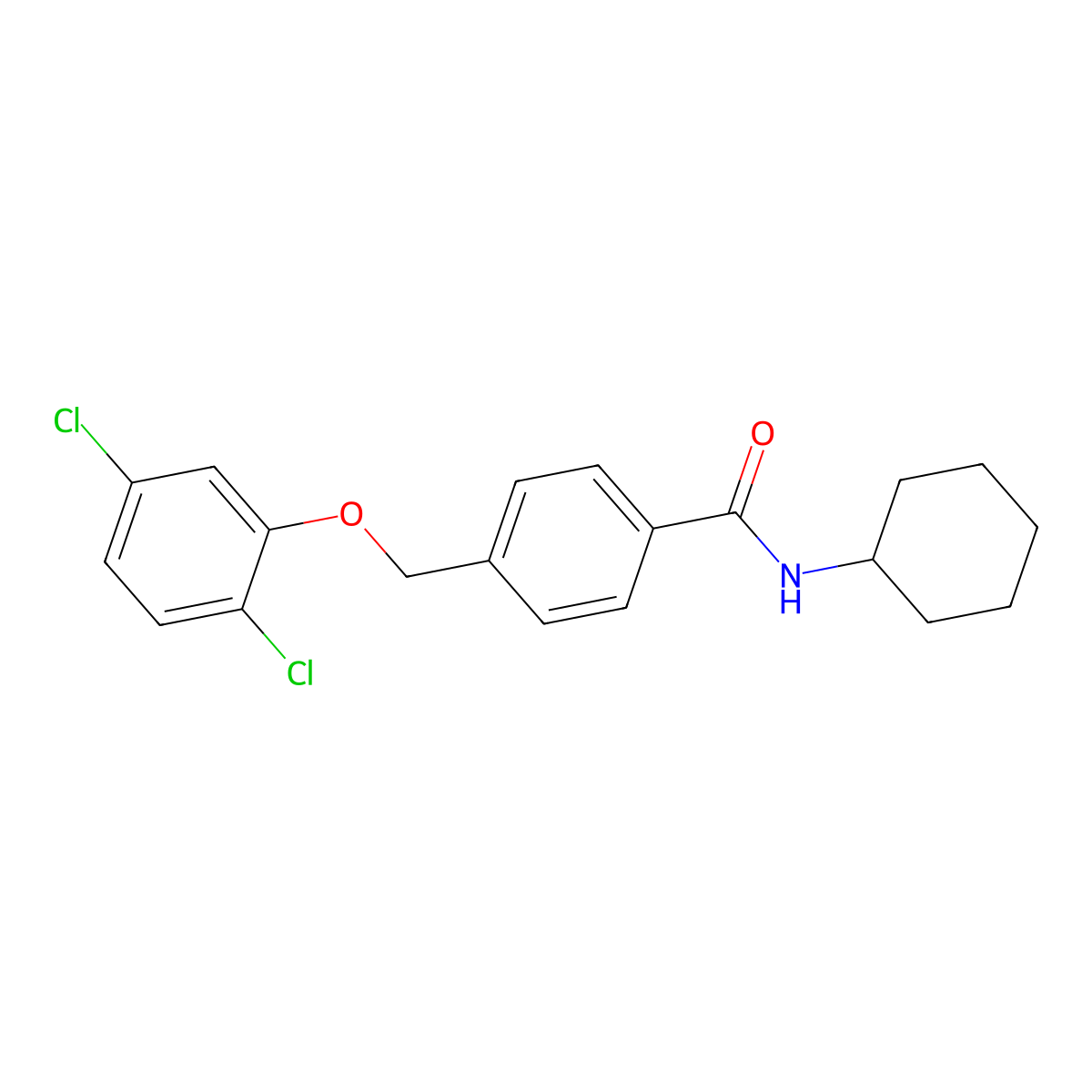 N-cyclohexyl-4-[(2,5-dichlorophenoxy)methyl]benzamide molecular structure, CAS 438466-12-7