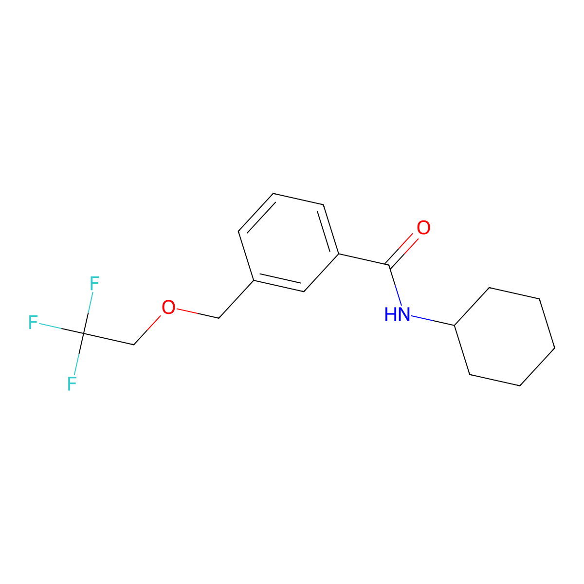N-cyclohexyl-3-[(2,2,2-trifluoroethoxy)methyl]benzamide molecular structure, CAS 438466-14-9