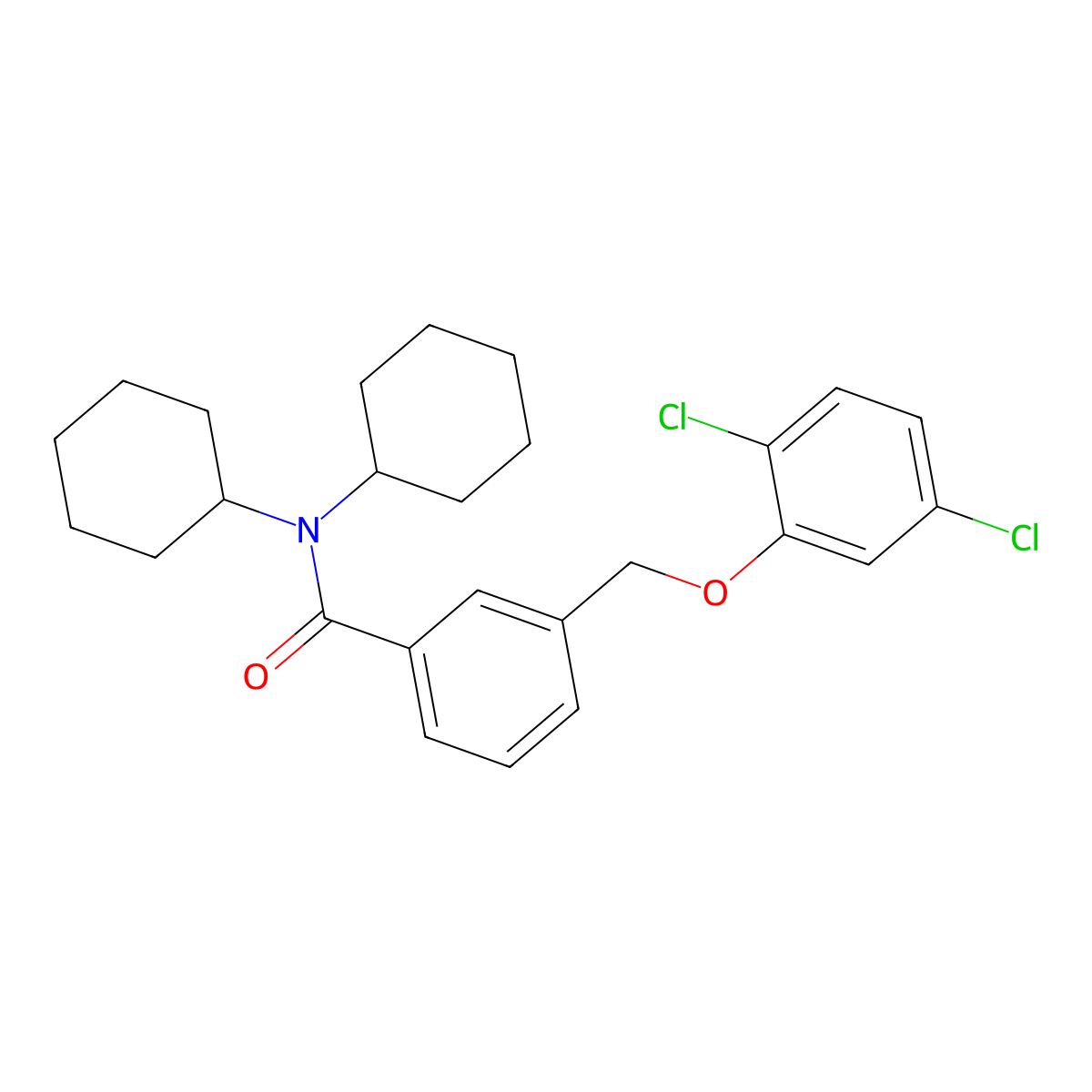 N,N-dicyclohexyl-3-[(2,5-dichlorophenoxy)methyl]benzamide molecular structure, CAS 438466-20-7