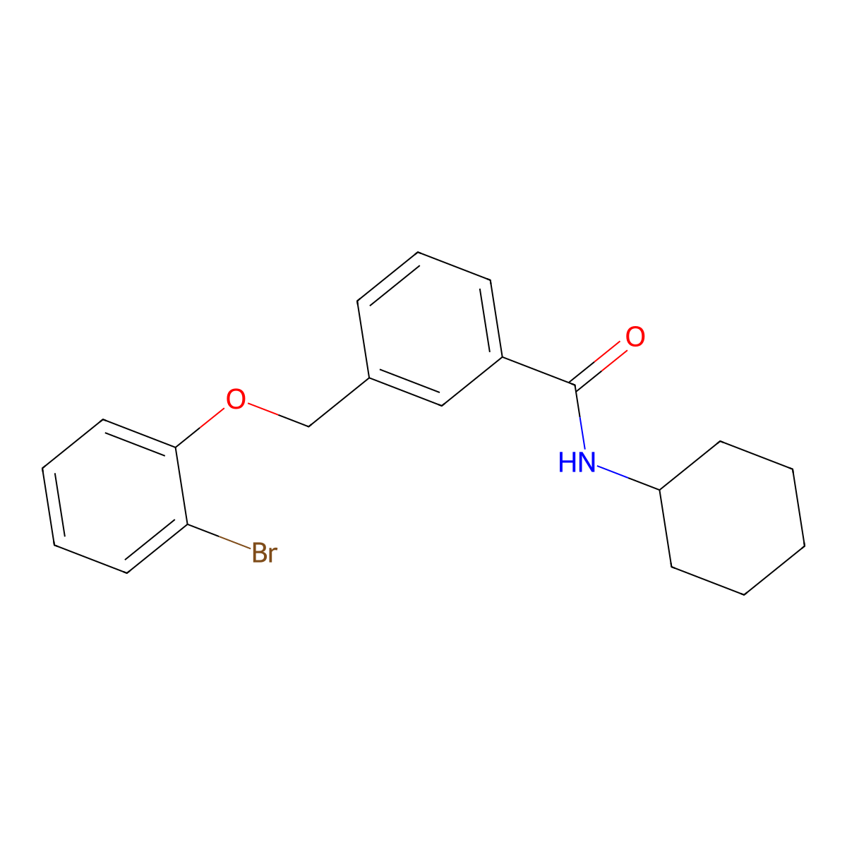 3-[(2-bromophenoxy)methyl]-N-cyclohexylbenzamide molecular structure, CAS 438466-38-7