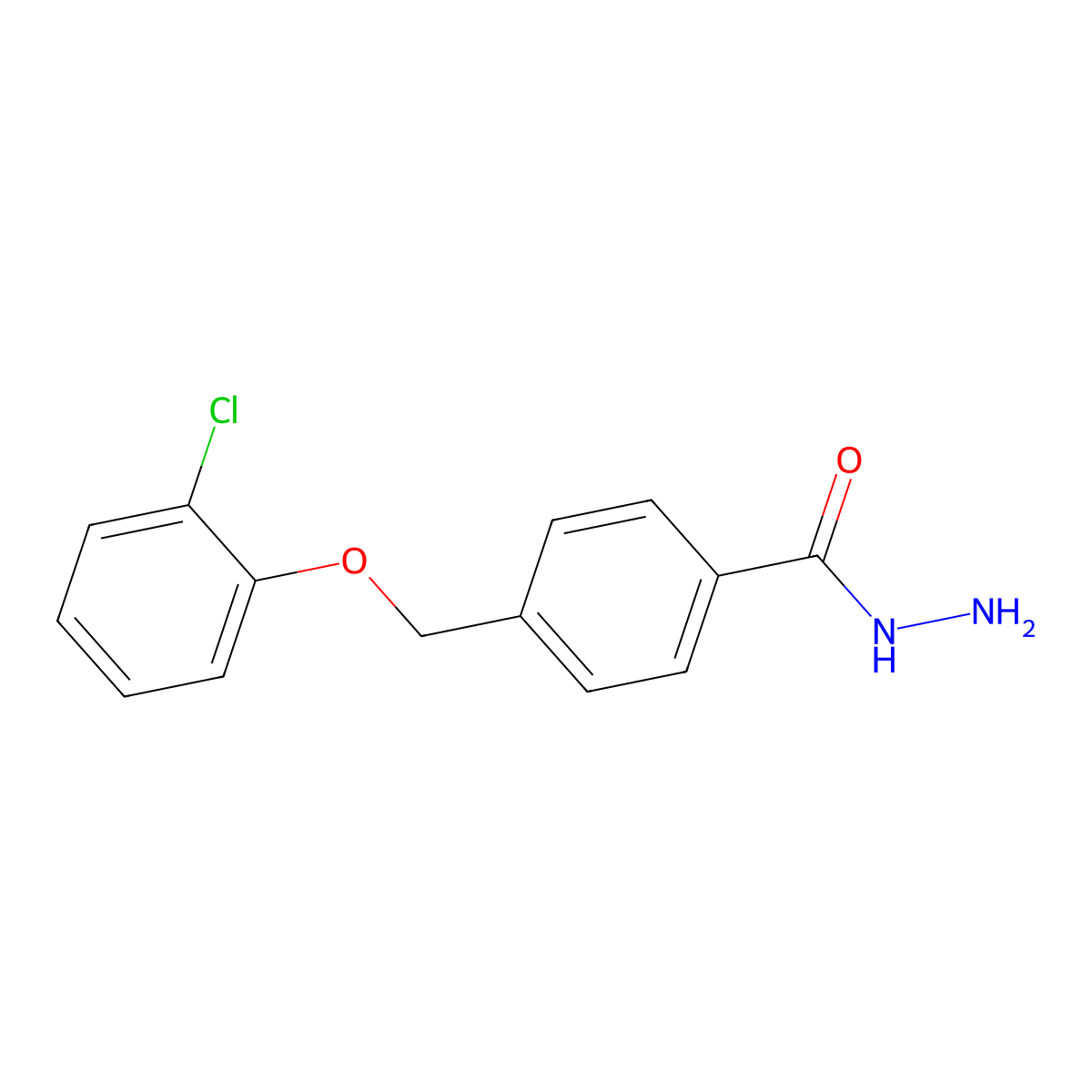 4-[(2-Chlorophenoxy)methyl]benzohydrazide molecular structure, CAS 438466-43-4