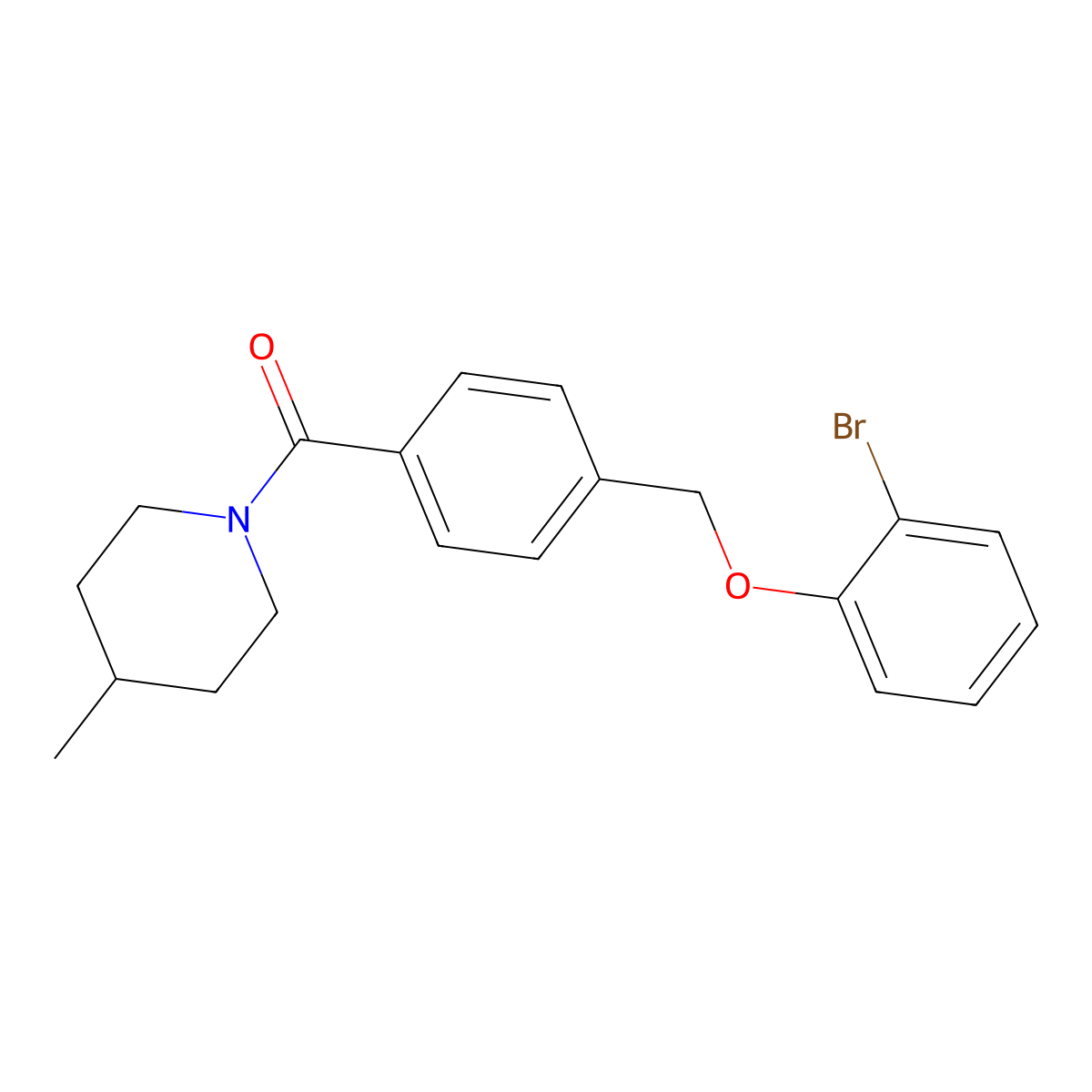 [4-[(2-Bromophenoxy)methyl]phenyl]-(4-methylpiperidin-1-yl)methanone molecular structure, CAS 438466-44-5