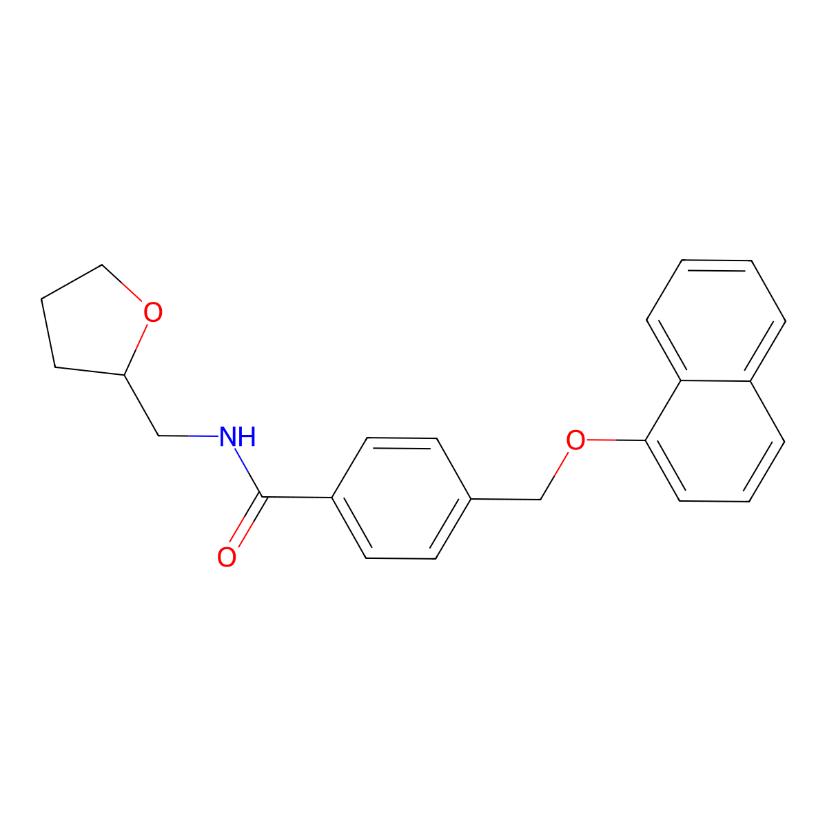 4-(naphthalen-1-yloxymethyl)-N-(oxolan-2-ylmethyl)benzamide molecular structure, CAS 438466-54-7