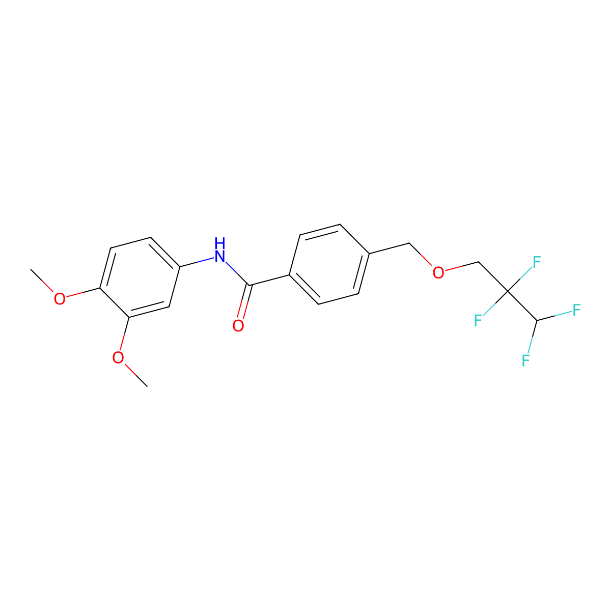 N-(3,4-dimethoxyphenyl)-4-[(2,2,3,3-tetrafluoropropoxy)methyl]benzamide molecular structure, CAS 438466-55-8
