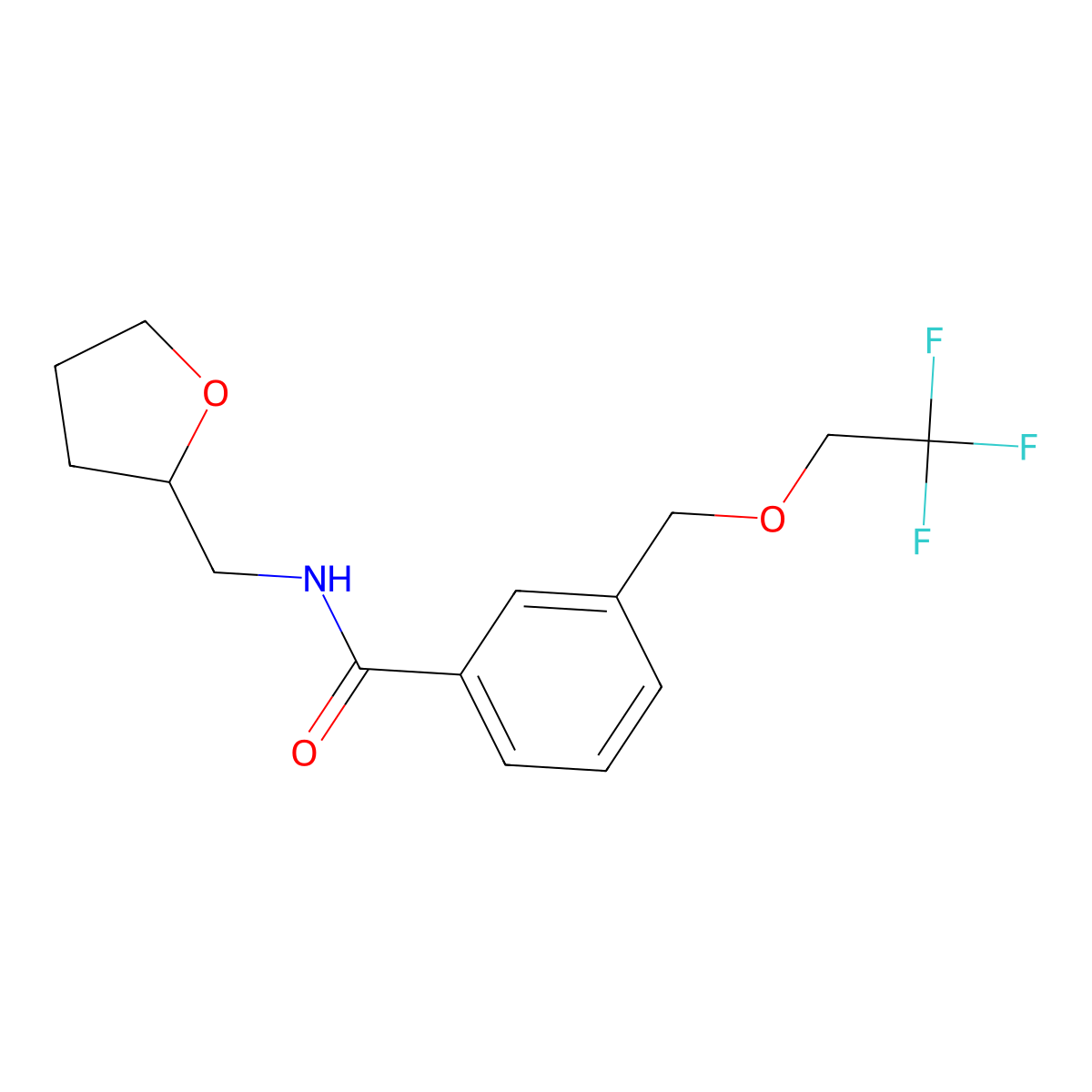 N-[(Tetrahydro-2-furanyl)methyl]-3-[(2,2,2-trifluoroethoxy)methyl]benzamide molecular structure, CAS 438466-58-1
