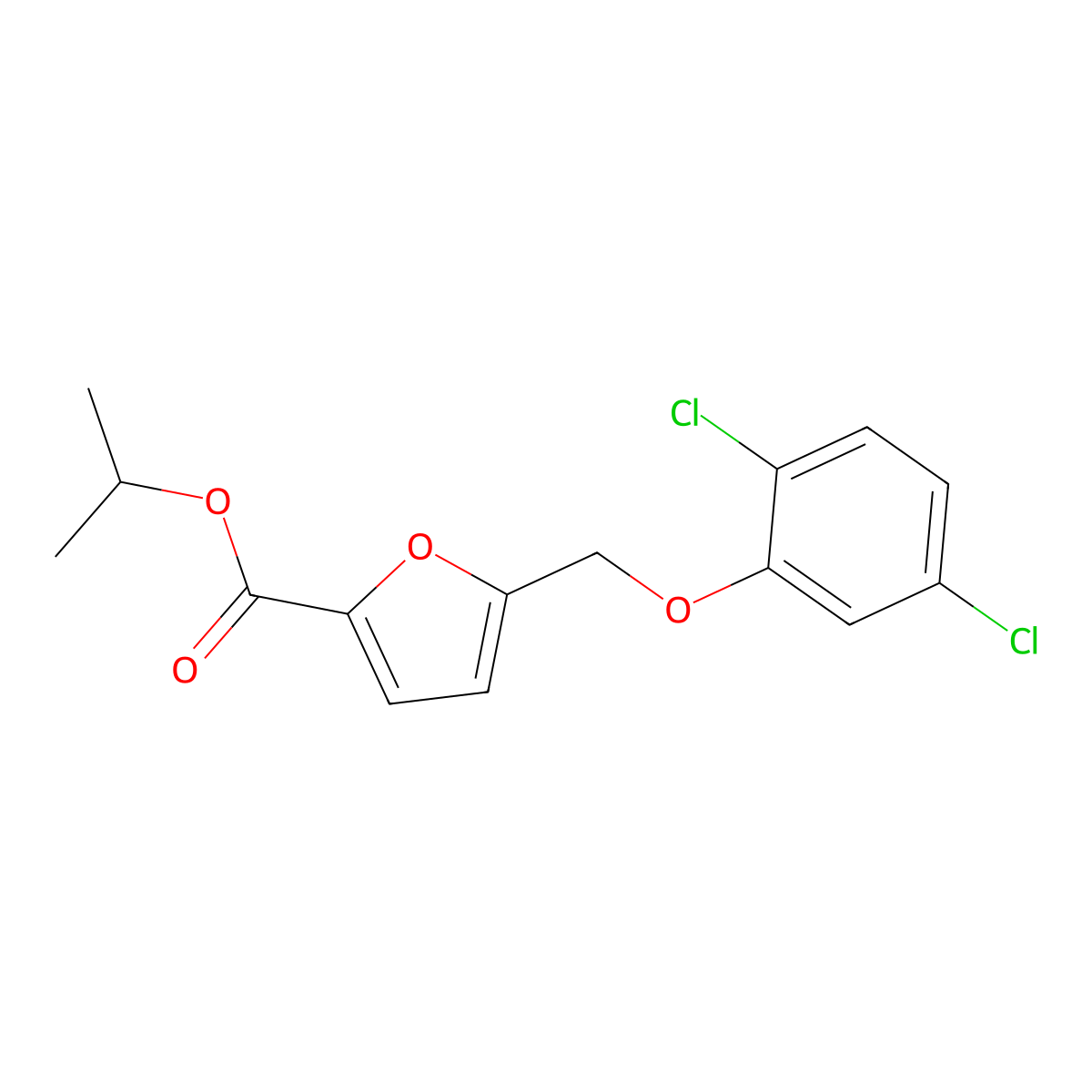 Propan-2-yl 5-[(2,5-dichlorophenoxy)methyl]furan-2-carboxylate molecular structure, CAS 438466-74-1