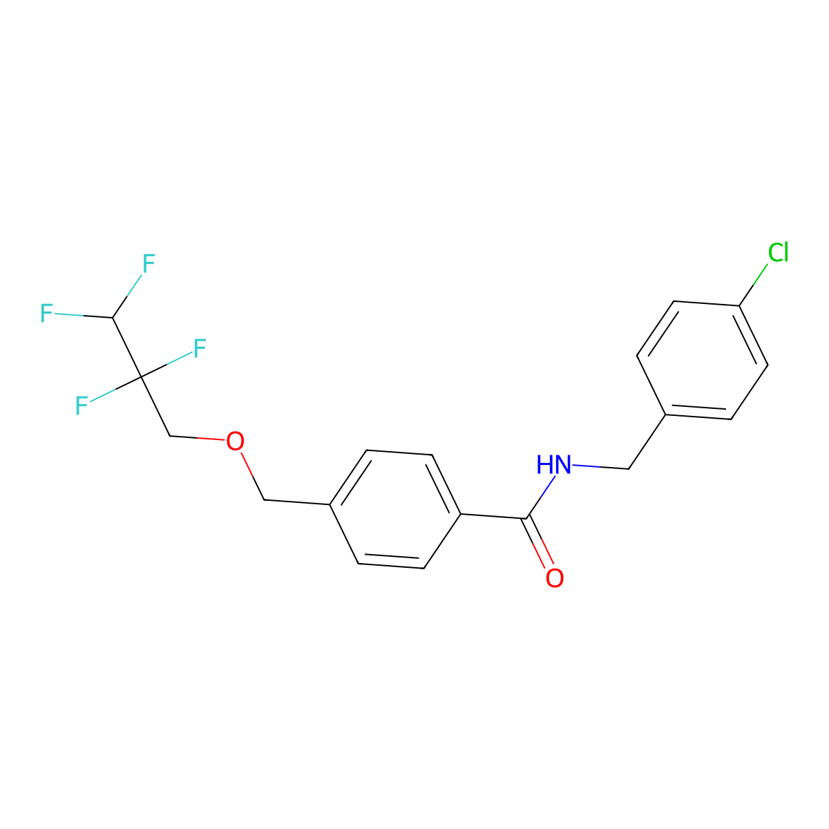 N-(4-chlorobenzyl)-4-[(2,2,3,3-tetrafluoropropoxy)methyl]benzamide molecular structure, CAS 438466-90-1