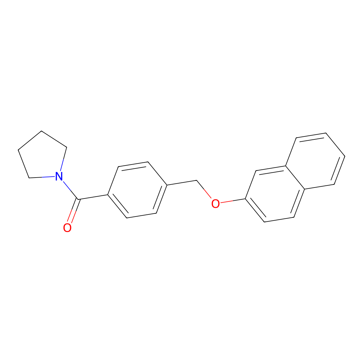 [4-(Naphthalen-2-yloxymethyl)phenyl]-pyrrolidin-1-ylmethanone molecular structure, CAS 438466-93-4