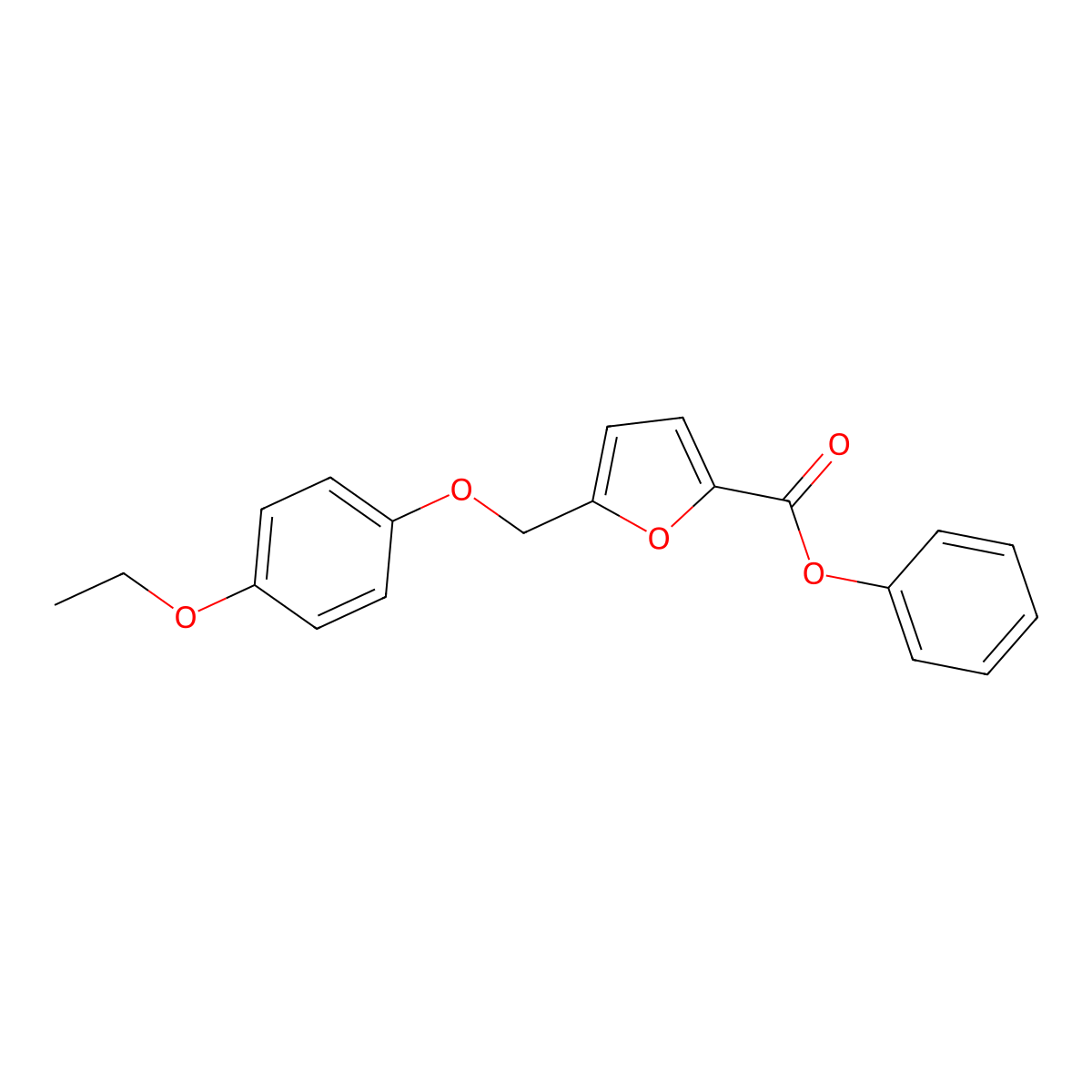 Phenyl 5-[(4-ethoxyphenoxy)methyl]furan-2-carboxylate molecular structure, CAS 438466-94-5