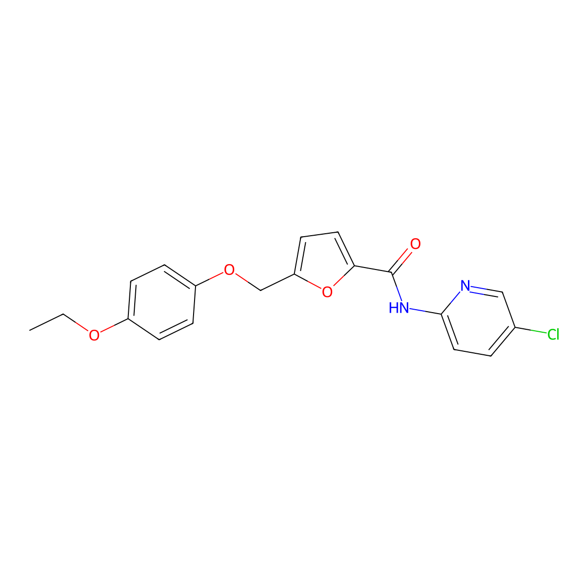 N-(5-chloropyridin-2-yl)-5-[(4-ethoxyphenoxy)methyl]furan-2-carboxamide molecular structure, CAS 438467-12-0