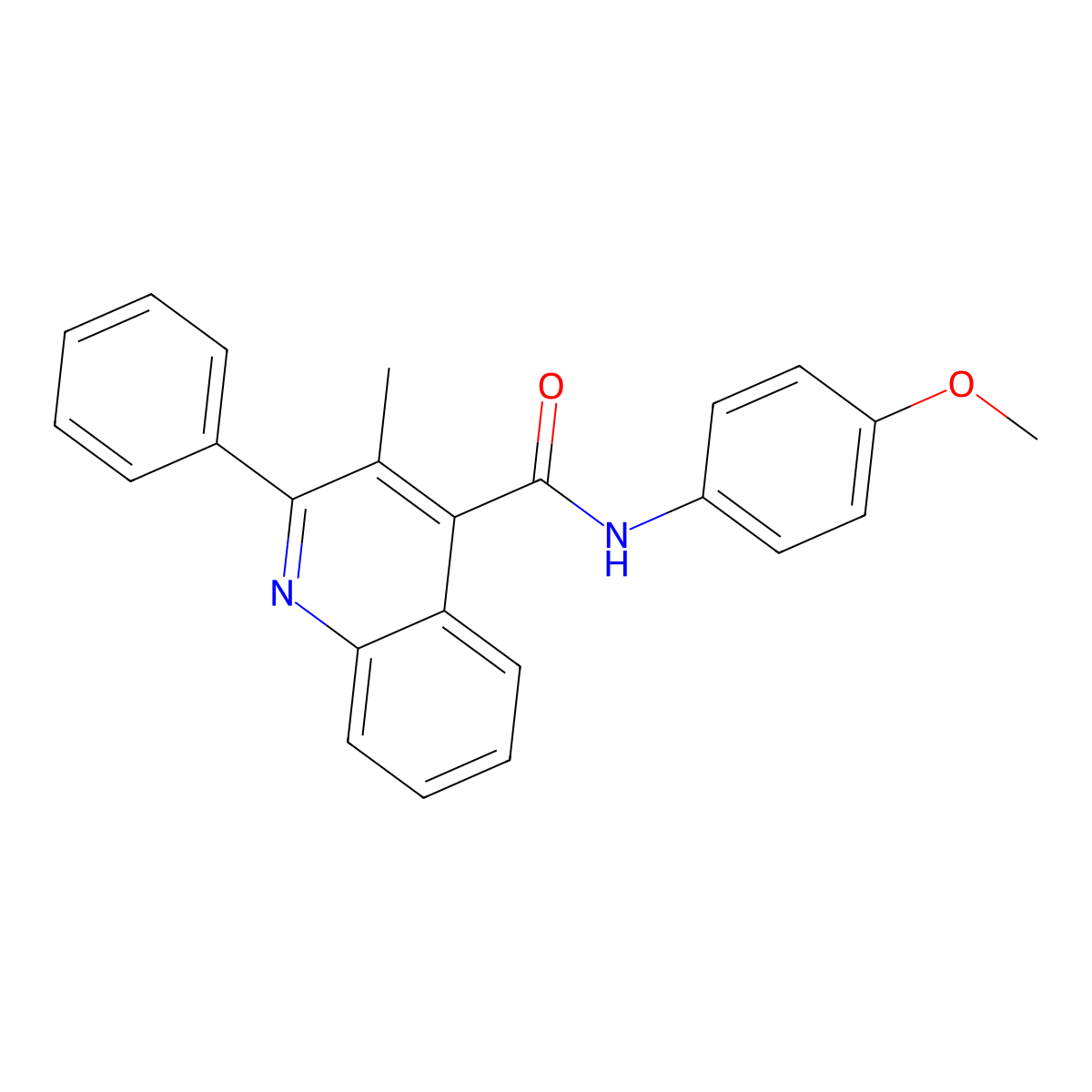N-(4-methoxyphenyl)-3-methyl-2-phenylquinoline-4-carboxamide molecular structure, CAS 438467-33-5