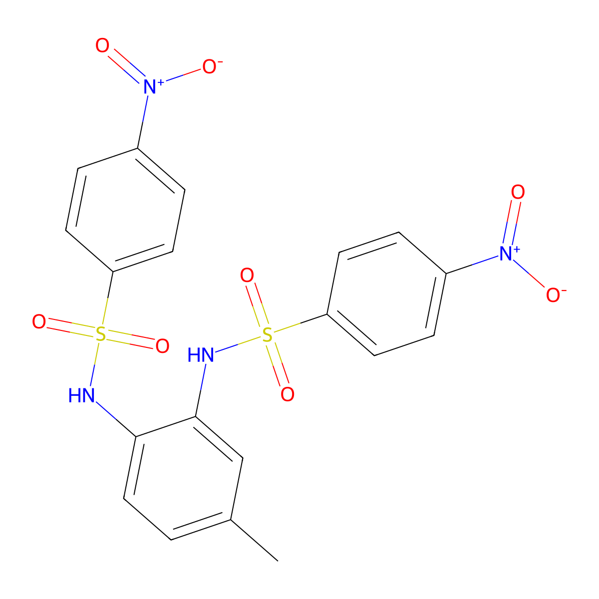 4-nitro-N-{2-[({4-nitrophenyl}sulfonyl)amino]-5-methylphenyl}benzenesulfonamide molecular structure, CAS 438467-41-5