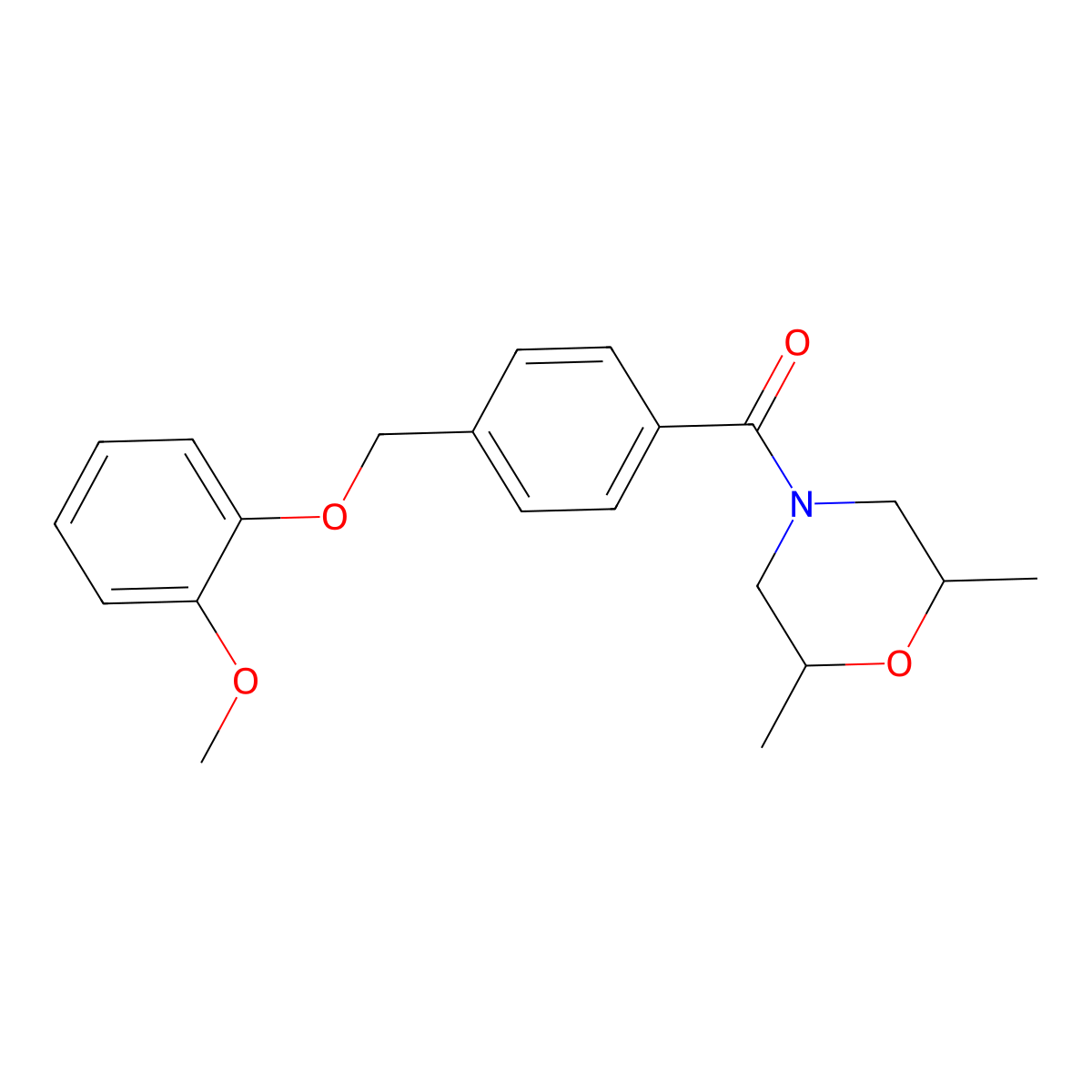 (2,6-Dimethylmorpholin-4-yl)-[4-[(2-methoxyphenoxy)methyl]phenyl]methanone molecular structure, CAS 438467-44-8