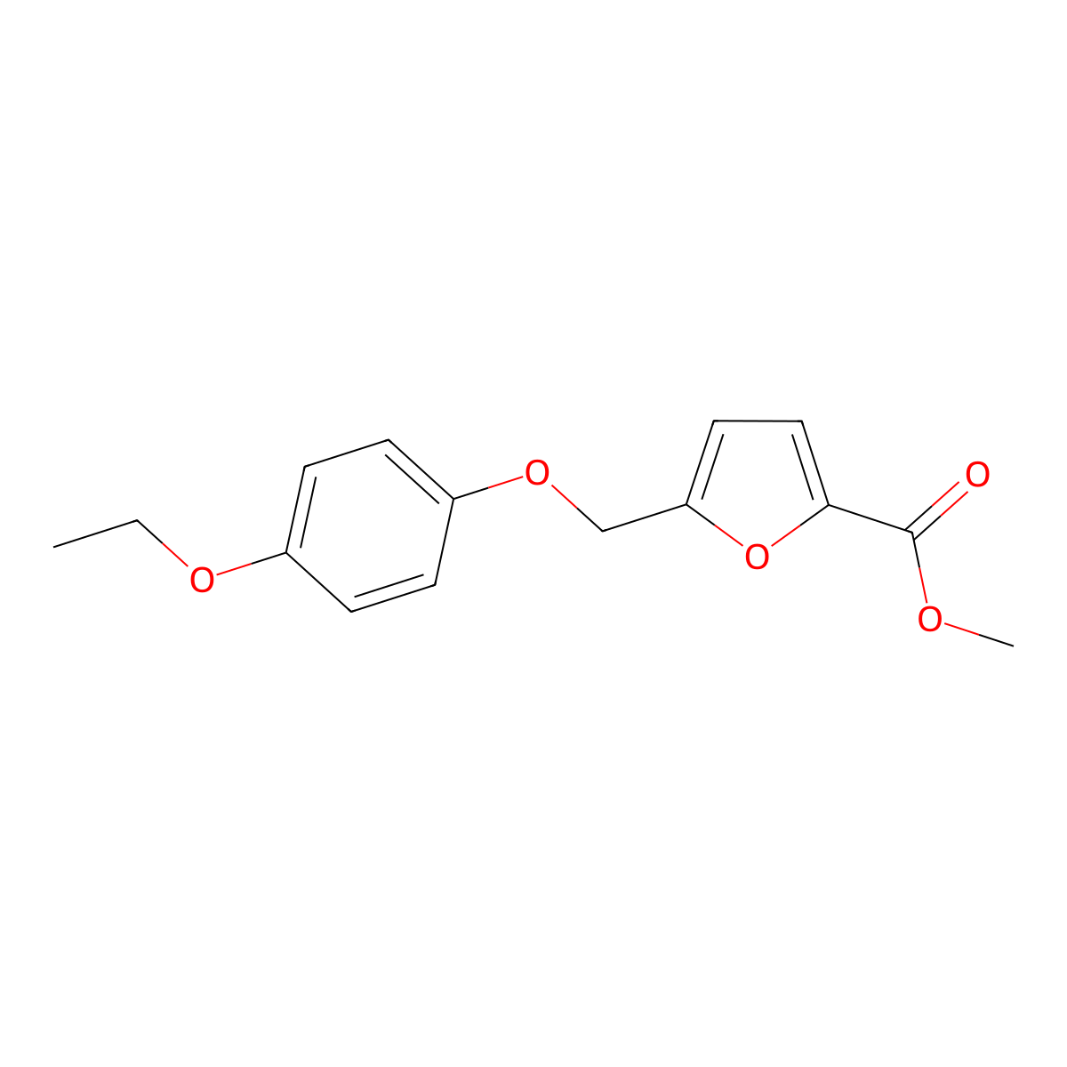Methyl 5-[(4-ethoxyphenoxy)methyl]-2-furoate molecular structure, CAS 438467-47-1