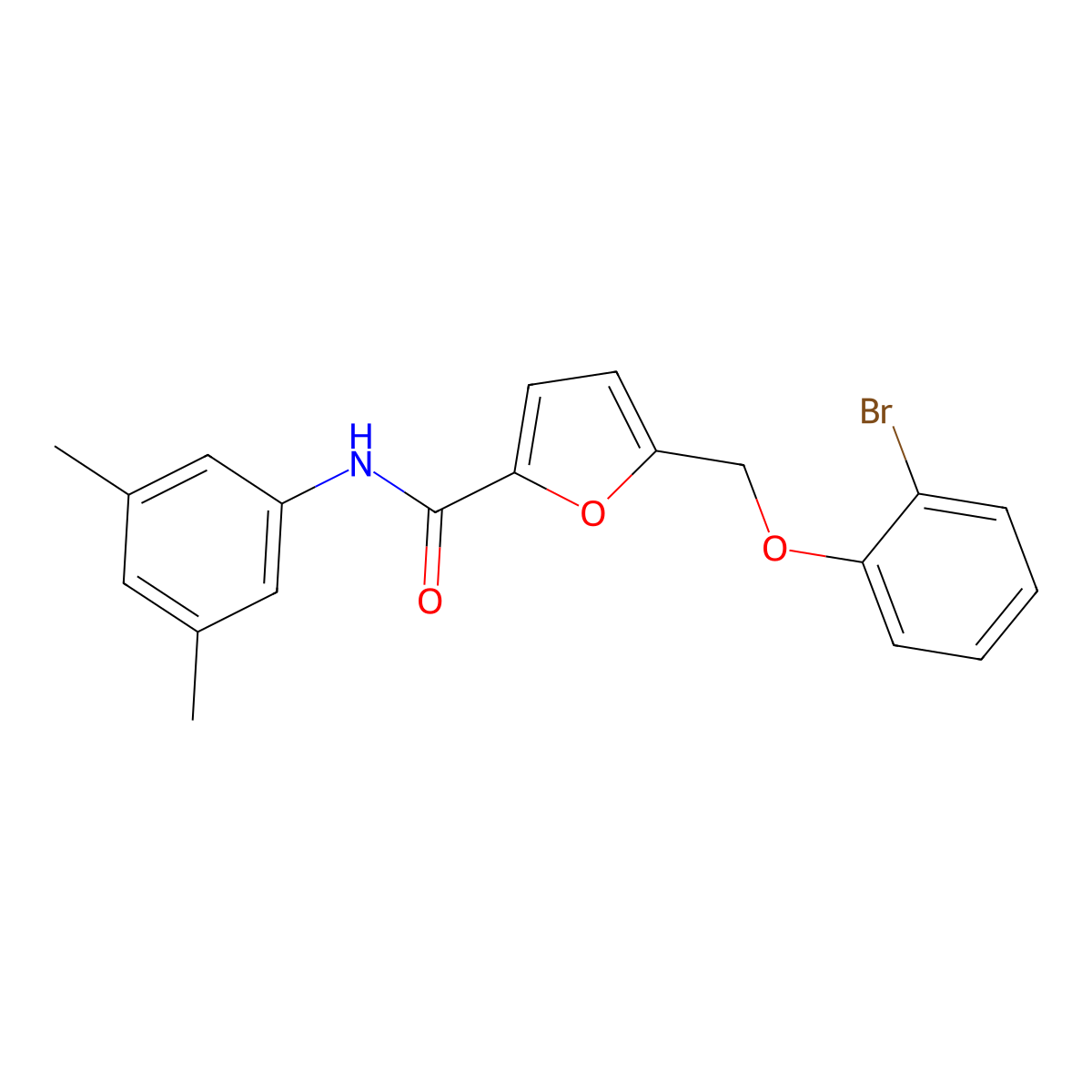 5-[(2-bromophenoxy)methyl]-N-(3,5-dimethylphenyl)furan-2-carboxamide molecular structure, CAS 438467-54-0