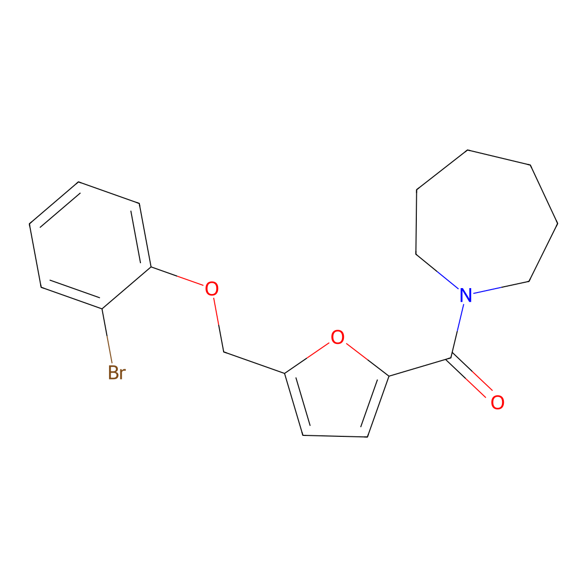 Azepan-1-yl-[5-[(2-bromophenoxy)methyl]furan-2-yl]methanone molecular structure, CAS 438467-71-1