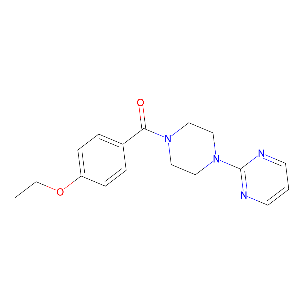 2-[4-(4-Ethoxybenzoyl)-1-piperazinyl]pyrimidine molecular structure, CAS 438467-96-0