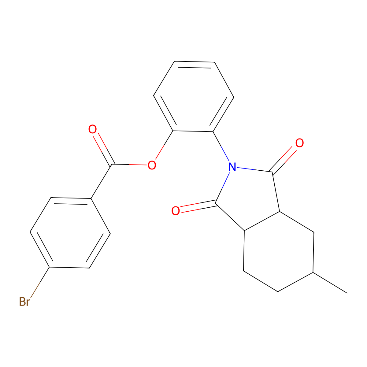 2-(5-methyl-1,3-dioxooctahydro-2H-isoindol-2-yl)phenyl 4-bromobenzoate molecular structure, CAS 438469-81-9