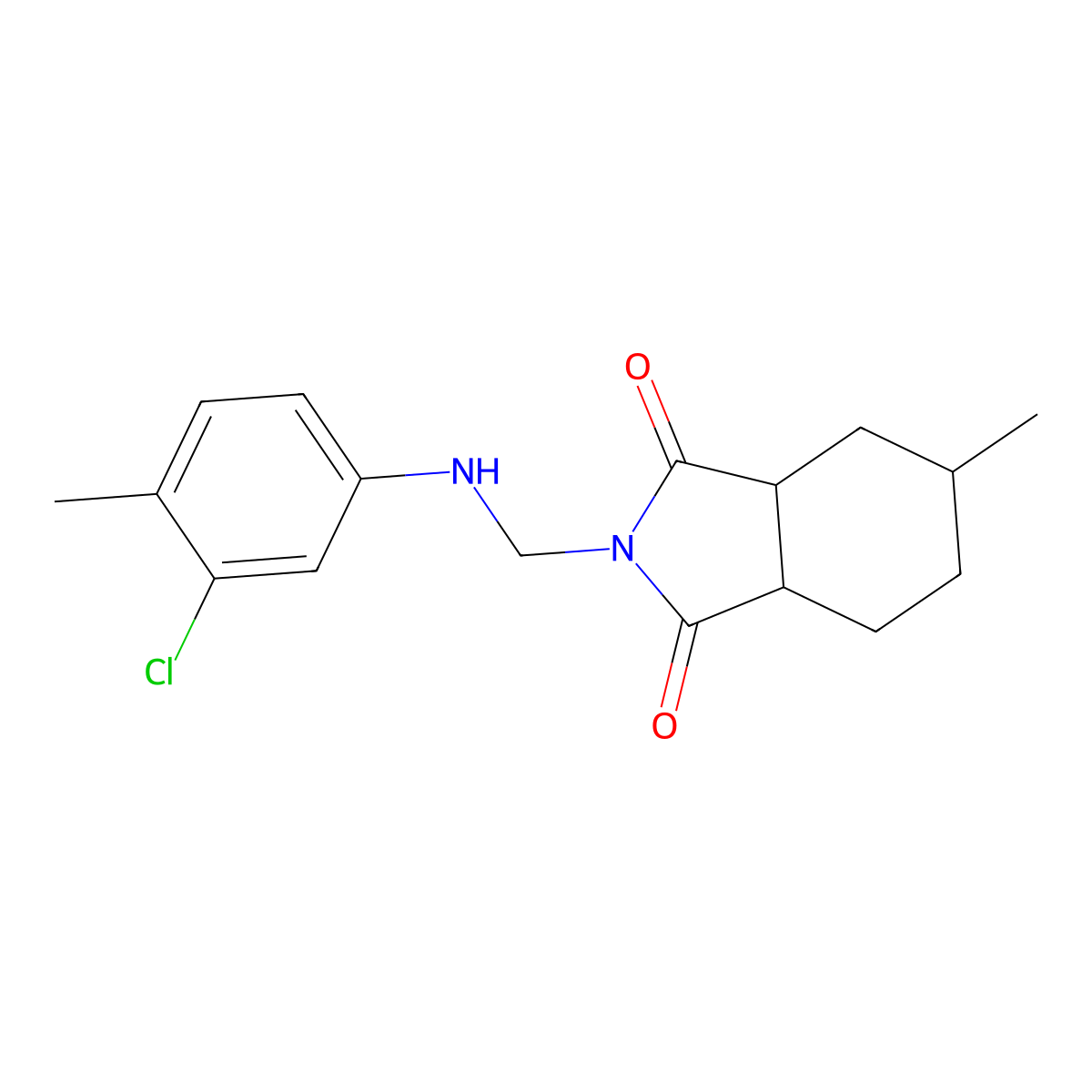 2-{[(3-chloro-4-methylphenyl)amino]methyl}-5-methylhexahydro-1H-isoindole-1,3(2H)-dione molecular structure, CAS 438469-93-3
