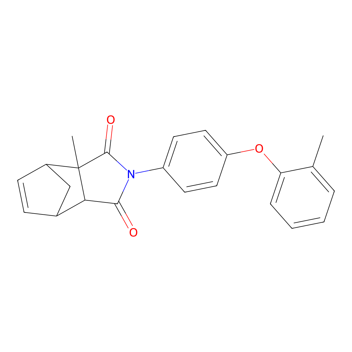 3a-methyl-2-[4-(2-methylphenoxy)phenyl]-3a,4,7,7a-tetrahydro-1H-4,7-methanoisoindole-1,3(2H)-dione molecular structure, CAS 438470-10-1
