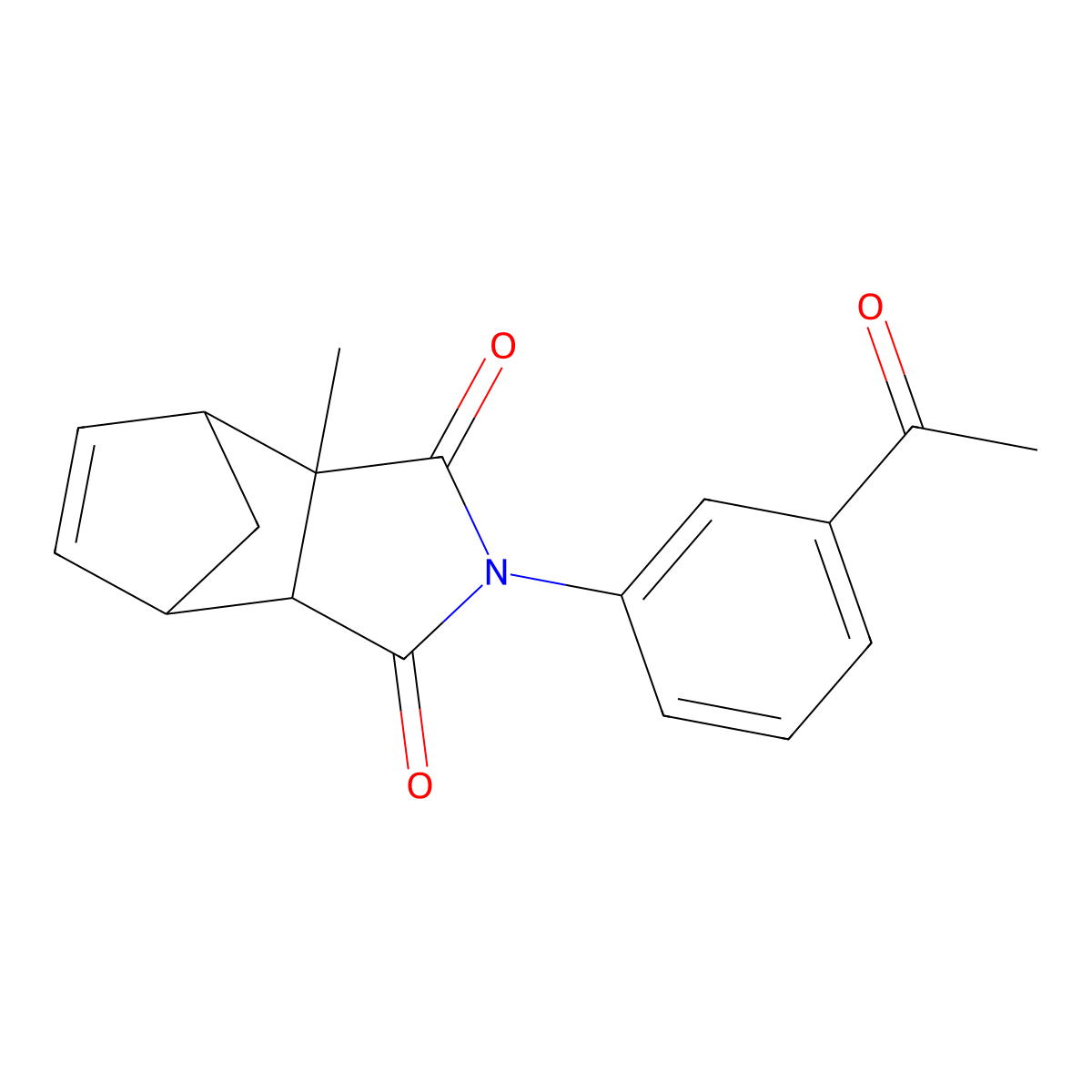 2-(3-acetylphenyl)-3a-methyl-3a,4,7,7a-tetrahydro-1H-4,7-methanoisoindole-1,3(2H)-dione molecular structure, CAS 438470-12-3