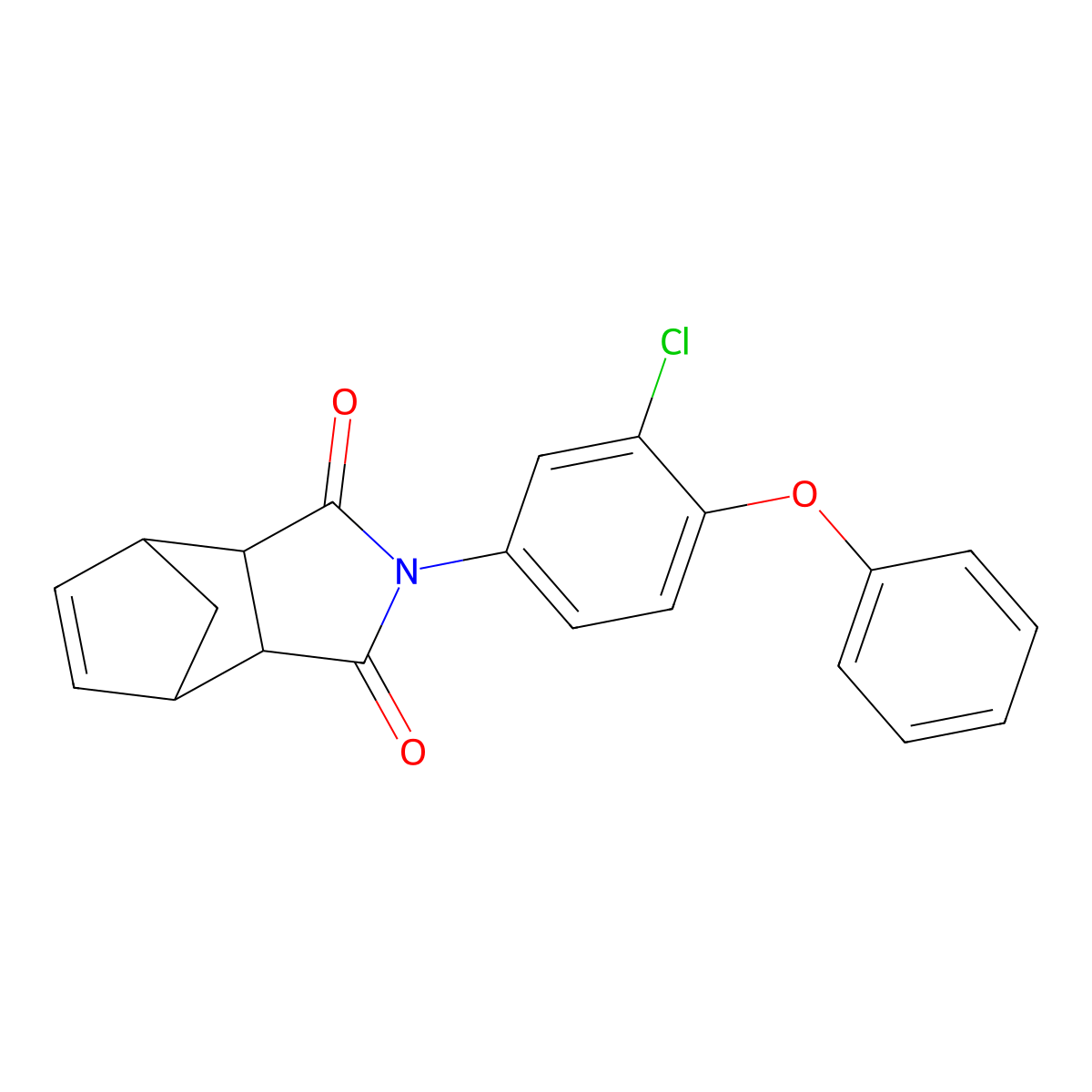 2-(3-chloro-4-phenoxyphenyl)-3a,4,7,7a-tetrahydro-1H-4,7-methanoisoindole-1,3(2H)-dione molecular structure, CAS 438470-14-5