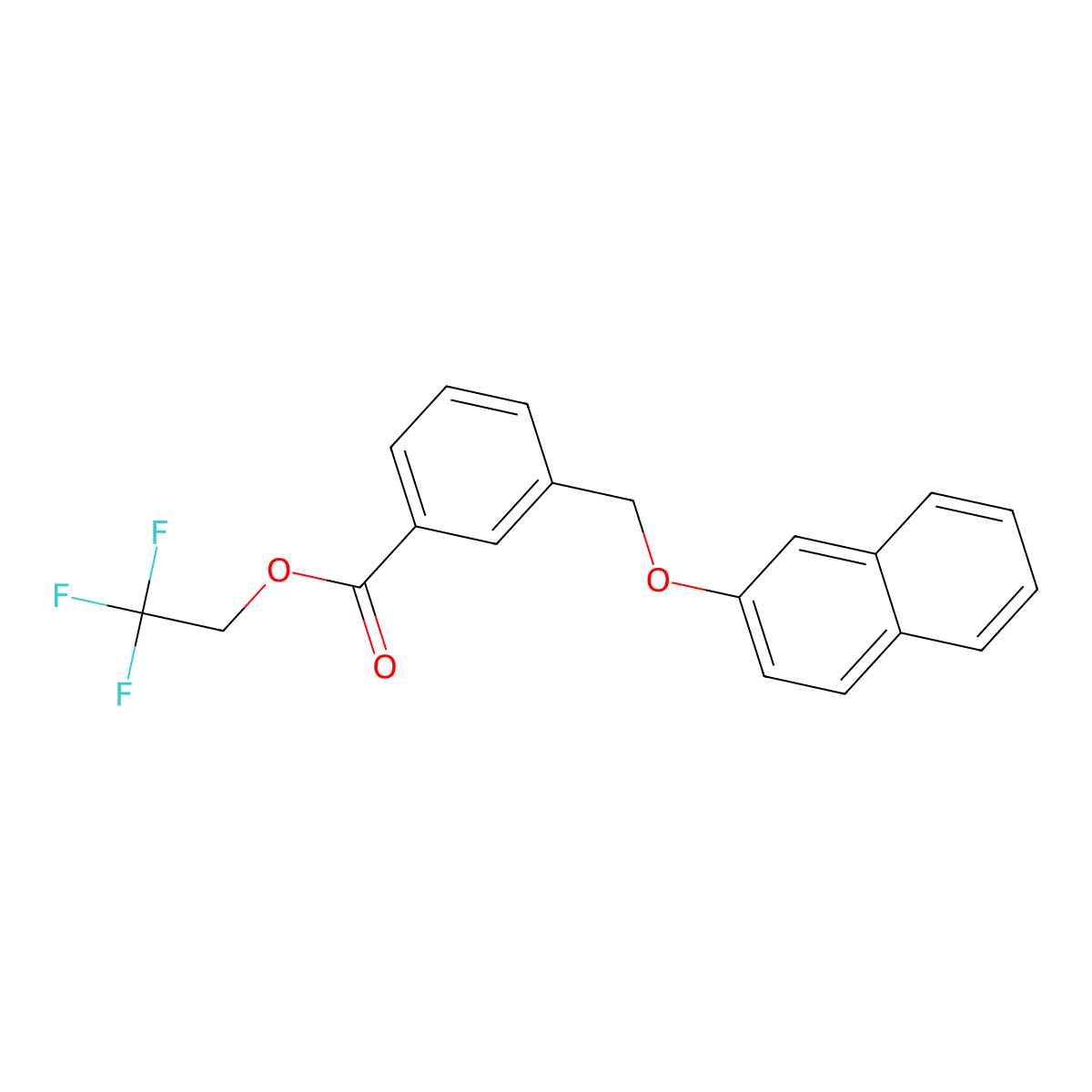 2,2,2-Trifluoroethyl 3-[(2-naphthyloxy)methyl]benzoate molecular structure, CAS 438471-50-2