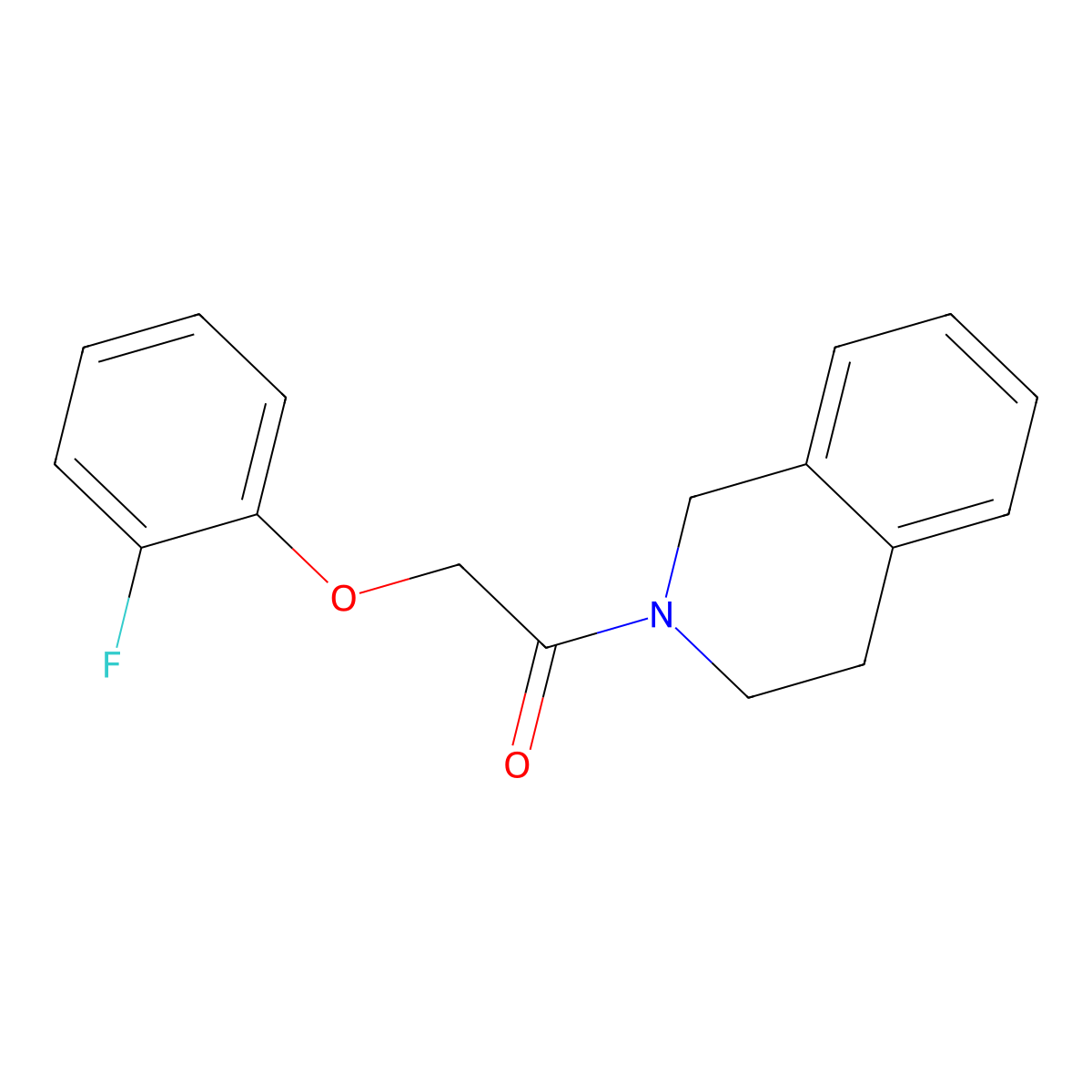 1-(3,4-dihydro-1H-isoquinolin-2-yl)-2-(2-fluorophenoxy)ethanone molecular structure, CAS 438471-52-4