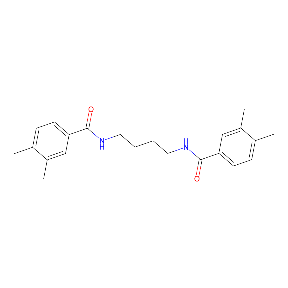N-[4-[(3,4-dimethylbenzoyl)amino]butyl]-3,4-dimethylbenzamide molecular structure, CAS 438471-73-9