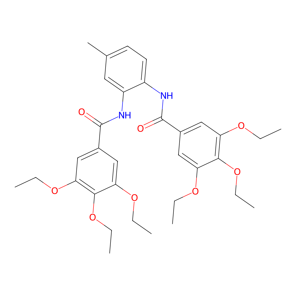 3,4,5-triethoxy-N-{5-methyl-2-[(3,4,5-triethoxybenzoyl)amino]phenyl}benzamide molecular structure, CAS 438472-21-0