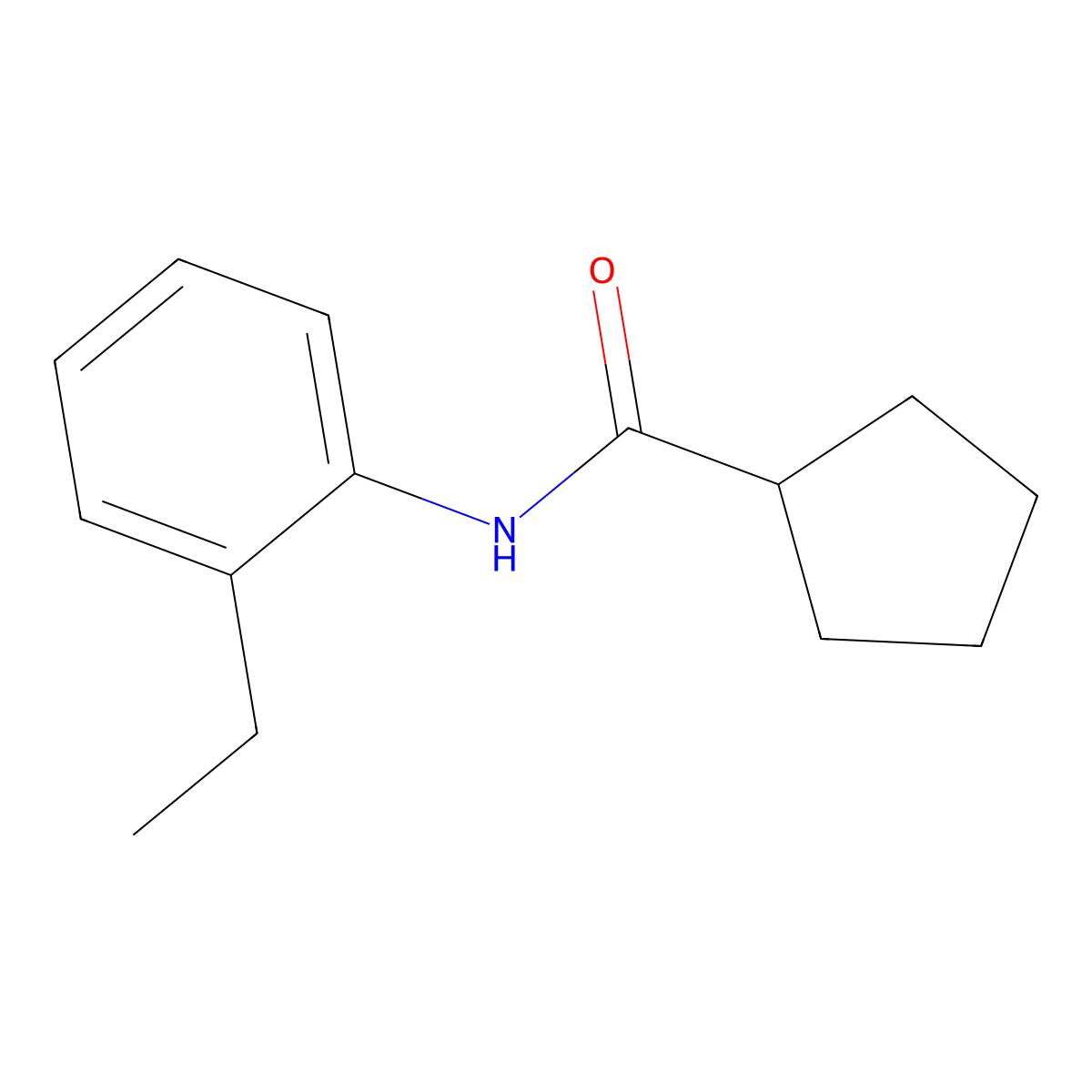 N-(2-ethylphenyl)cyclopentanecarboxamide molecular structure, CAS 438472-23-2