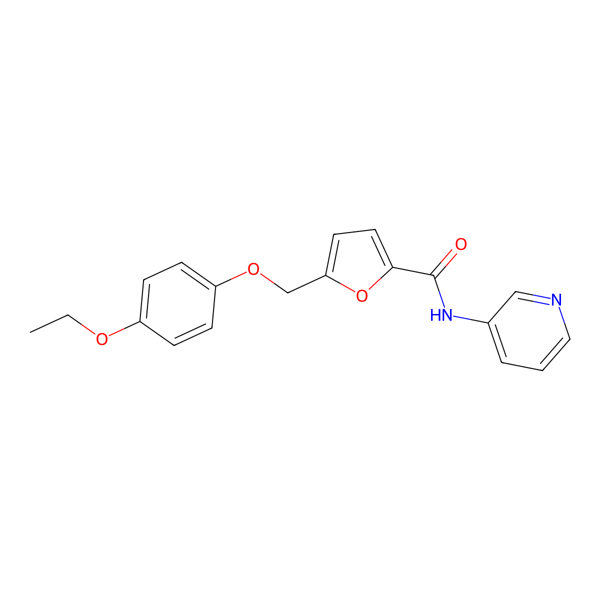 5-[(4-ethoxyphenoxy)methyl]-N-pyridin-3-yl-2-furamide molecular structure, CAS 438472-27-6