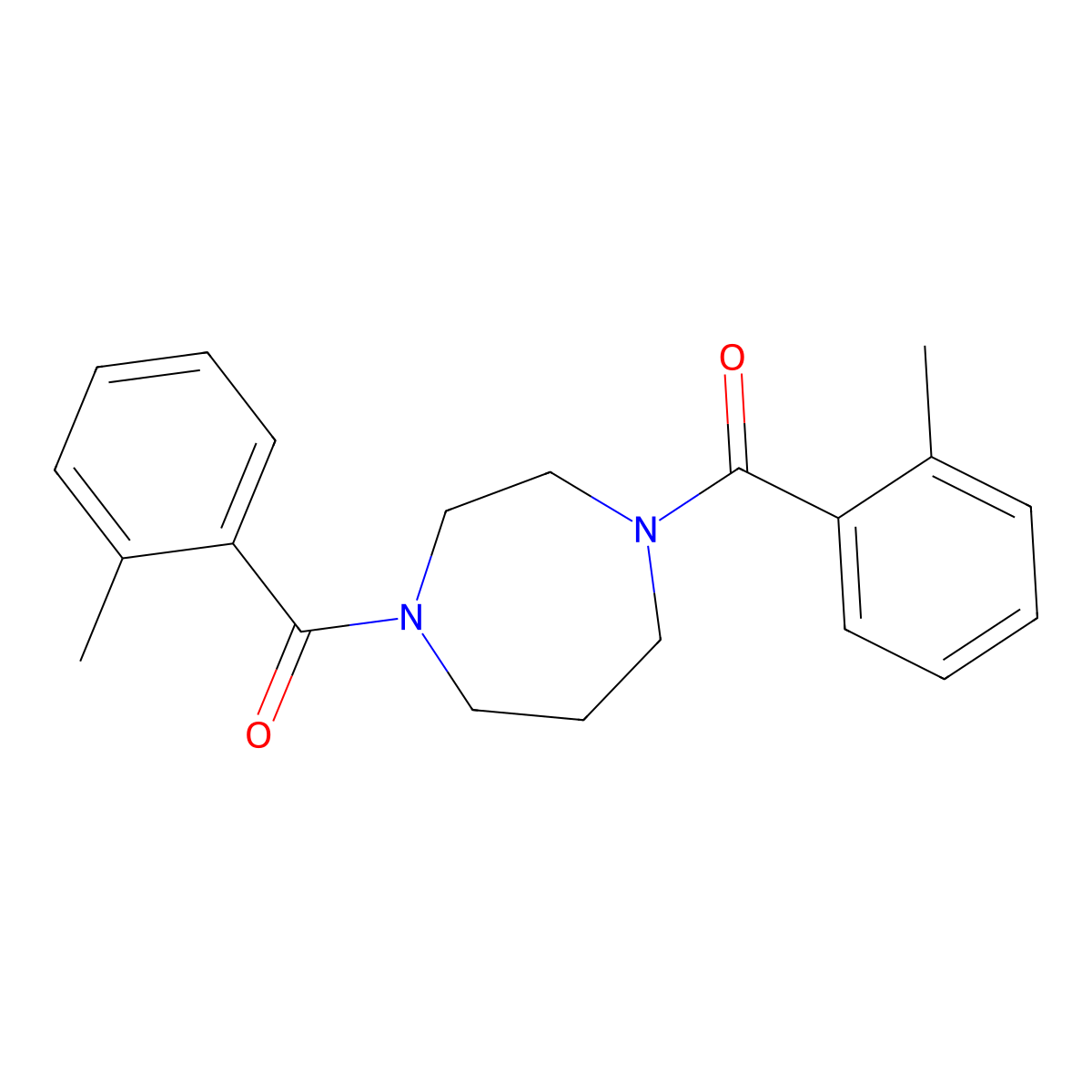 1,4-Bis(2-methylbenzoyl)-1,4-diazepane molecular structure, CAS 438472-35-6
