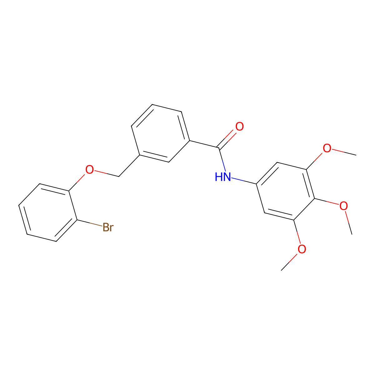 3-[(2-bromophenoxy)methyl]-N-(3,4,5-trimethoxyphenyl)benzamide molecular structure, CAS 438472-57-2