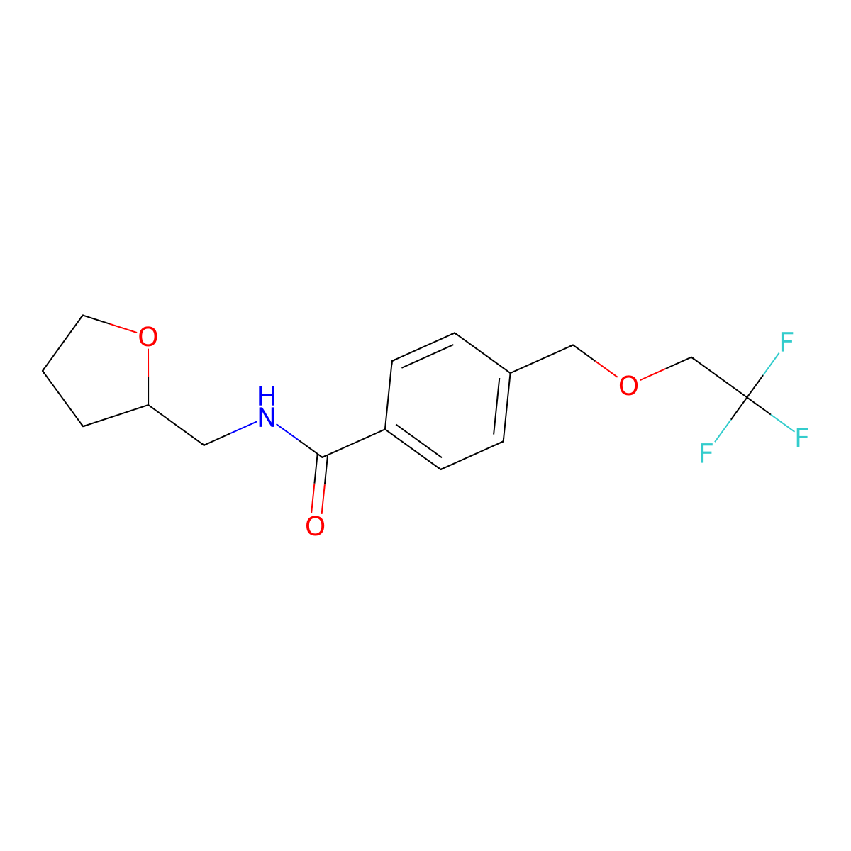 N-(oxolan-2-ylmethyl)-4-(2,2,2-trifluoroethoxymethyl)benzamide molecular structure, CAS 438473-09-7