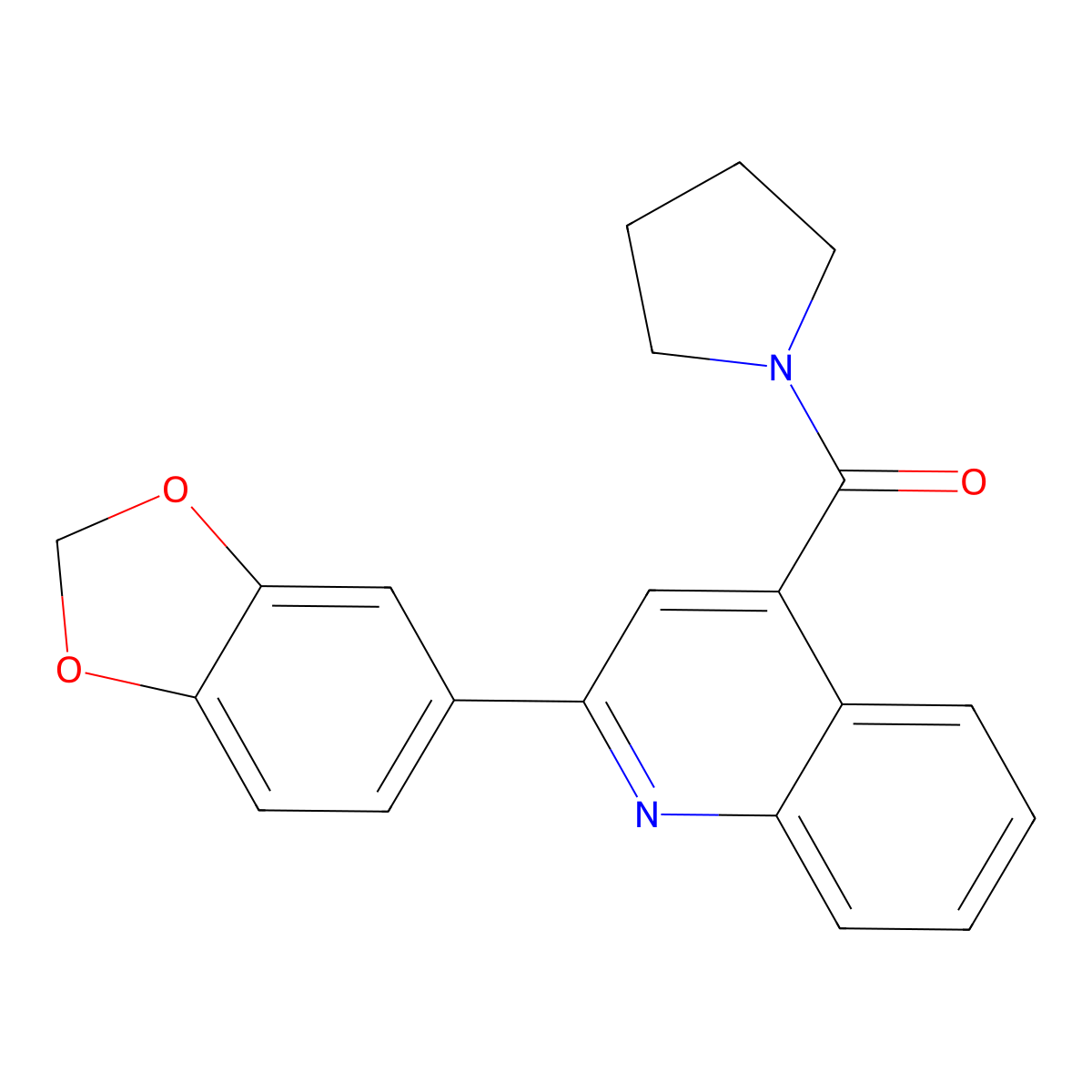 [2-(1,3-Benzodioxol-5-yl)quinolin-4-yl]-pyrrolidin-1-ylmethanone molecular structure, CAS 438473-22-4