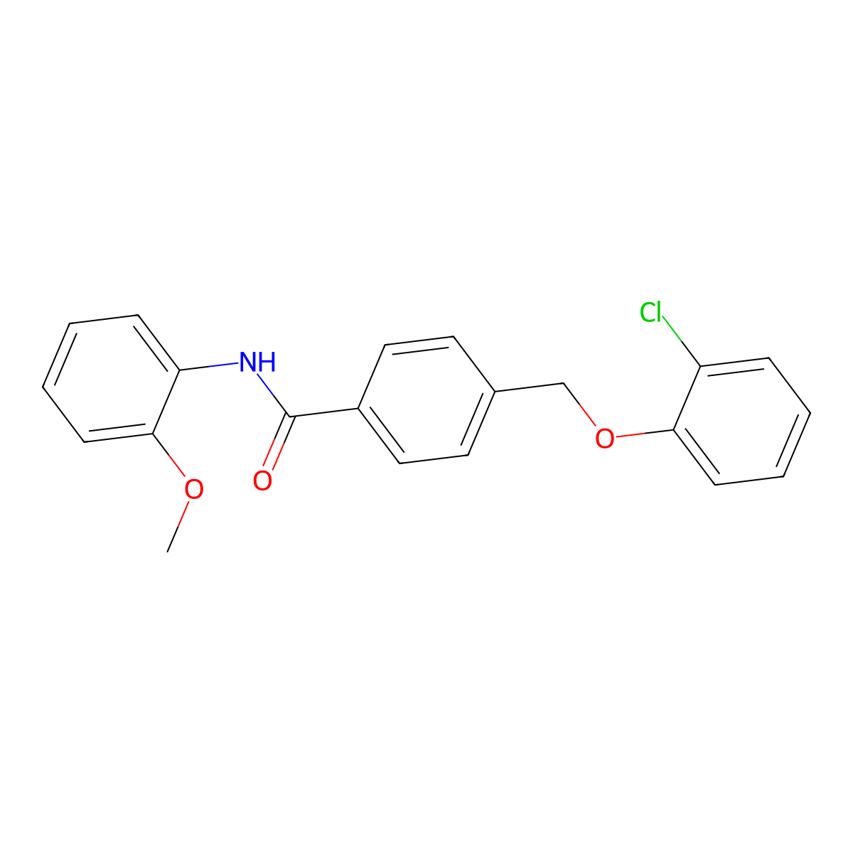 4-[(2-chlorophenoxy)methyl]-N-(2-methoxyphenyl)benzamide molecular structure, CAS 438473-26-8