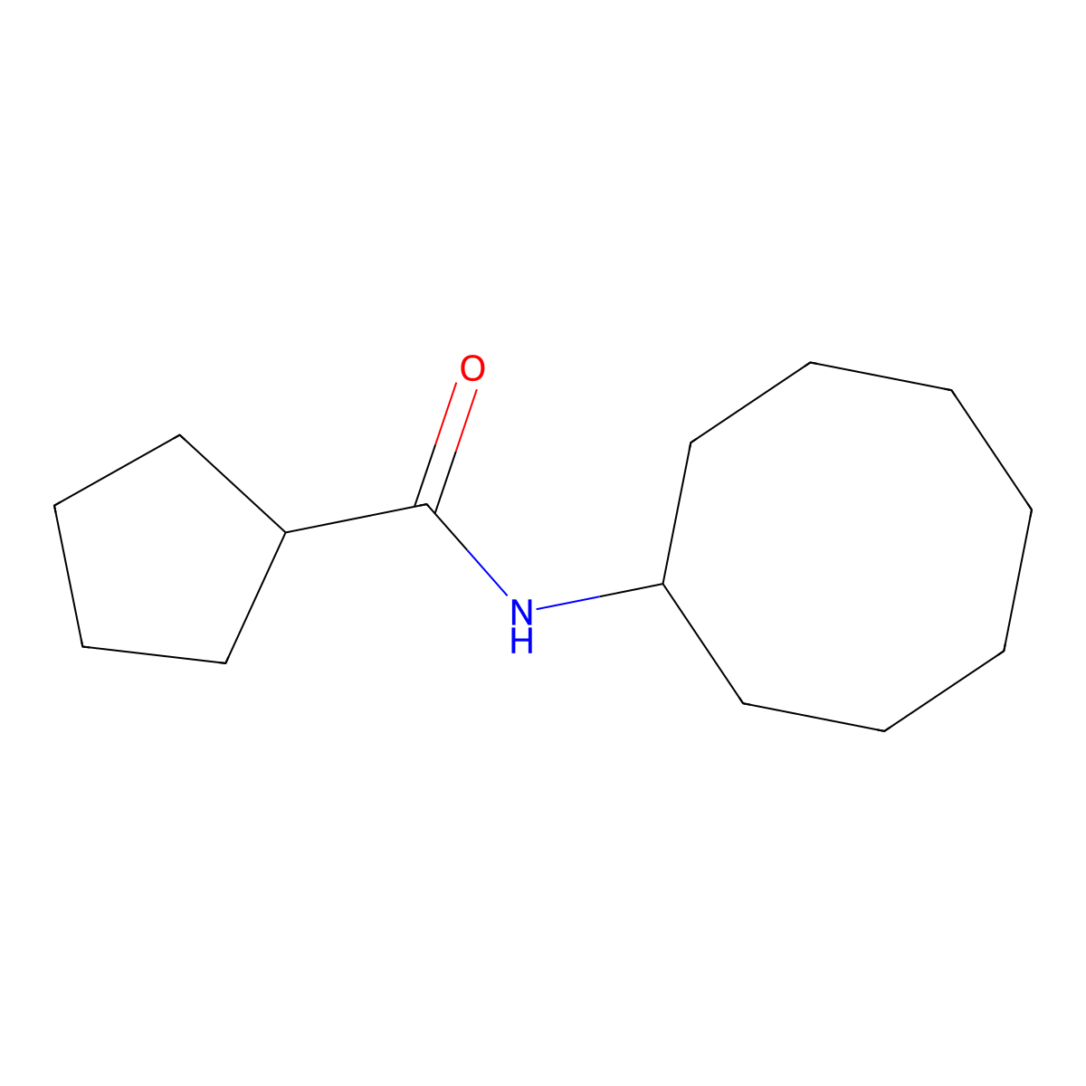 N-cyclooctylcyclopentanecarboxamide molecular structure, CAS 438473-27-9