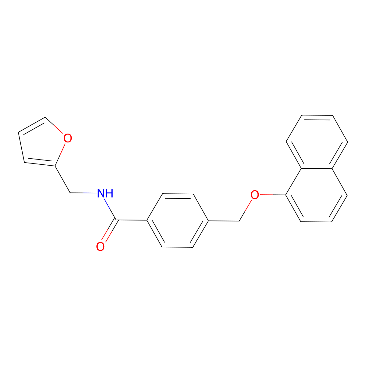 N-(2-furylmethyl)-4-[(1-naphthyloxy)methyl]benzamide molecular structure, CAS 438473-34-8