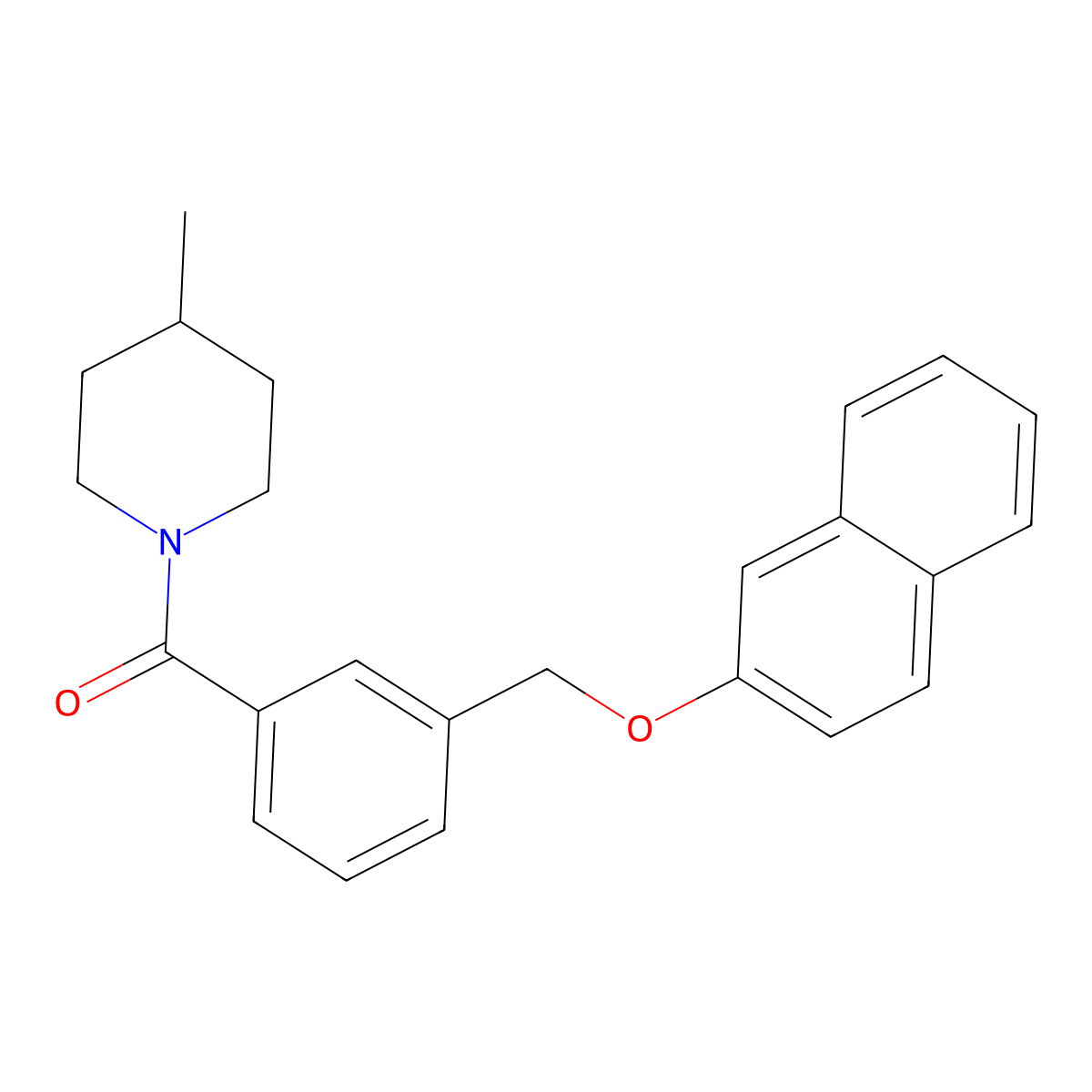 (4-Methyl-1-piperidinyl)(3-((2-naphthalenyloxy)methyl)phenyl)methanone molecular structure, CAS 438473-41-7