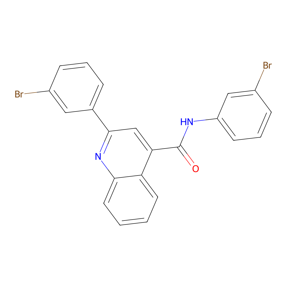 N,2-bis(3-bromophenyl)-4-quinolinecarboxamide molecular structure, CAS 438473-70-2