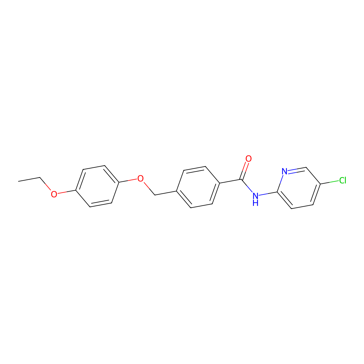 N-(5-chloropyridin-2-yl)-4-[(4-ethoxyphenoxy)methyl]benzamide molecular structure, CAS 438473-76-8