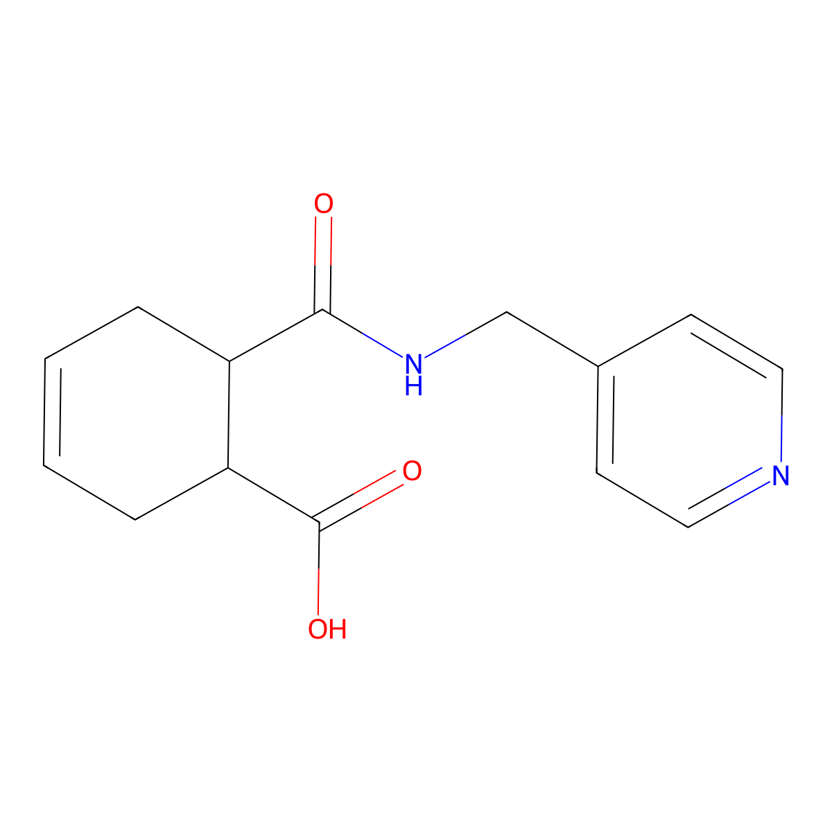 3-Cyclohexene-1-carboxylic acid, 6-(4-pyridylmethylaminocarbonyl)- molecular structure, CAS 438473-82-6