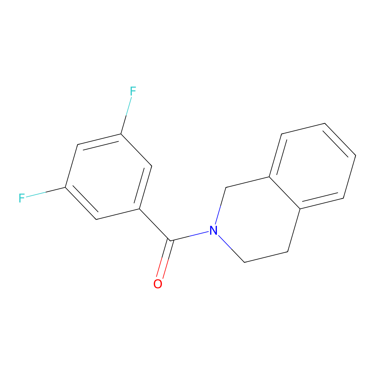 (3,5-difluorophenyl)-(3,4-dihydro-1H-isoquinolin-2-yl)methanone molecular structure, CAS 438473-84-8
