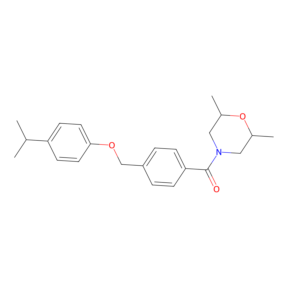 (2,6-Dimethylmorpholin-4-yl)-[4-[(4-propan-2-ylphenoxy)methyl]phenyl]methanone molecular structure, CAS 438473-85-9
