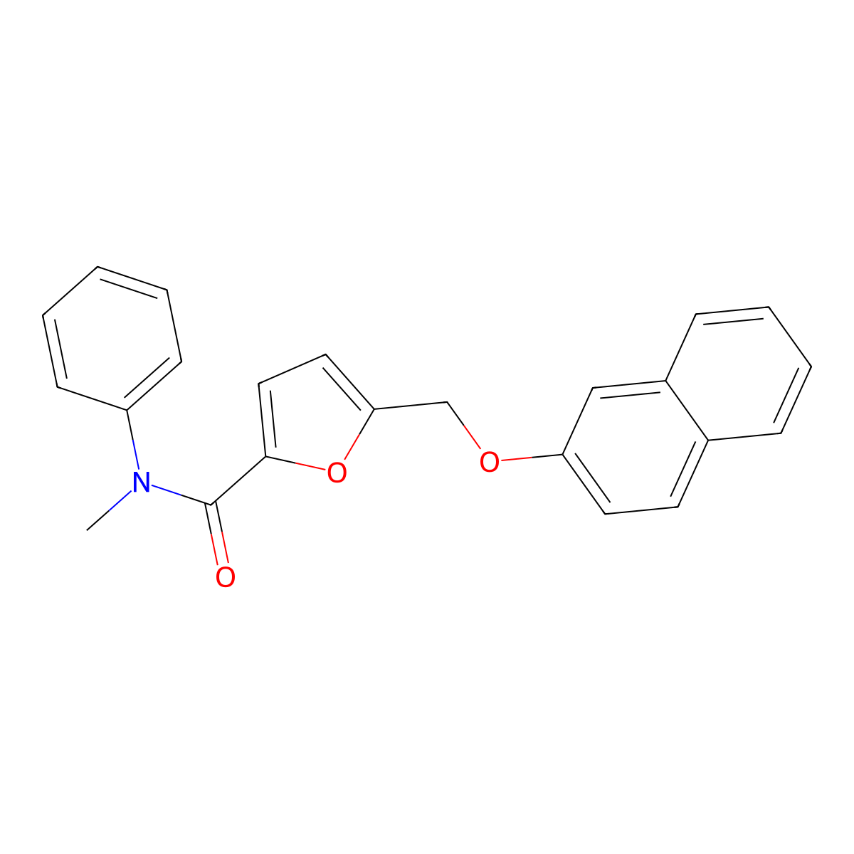 N-methyl-5-(naphthalen-2-yloxymethyl)-N-phenylfuran-2-carboxamide molecular structure, CAS 438473-99-5