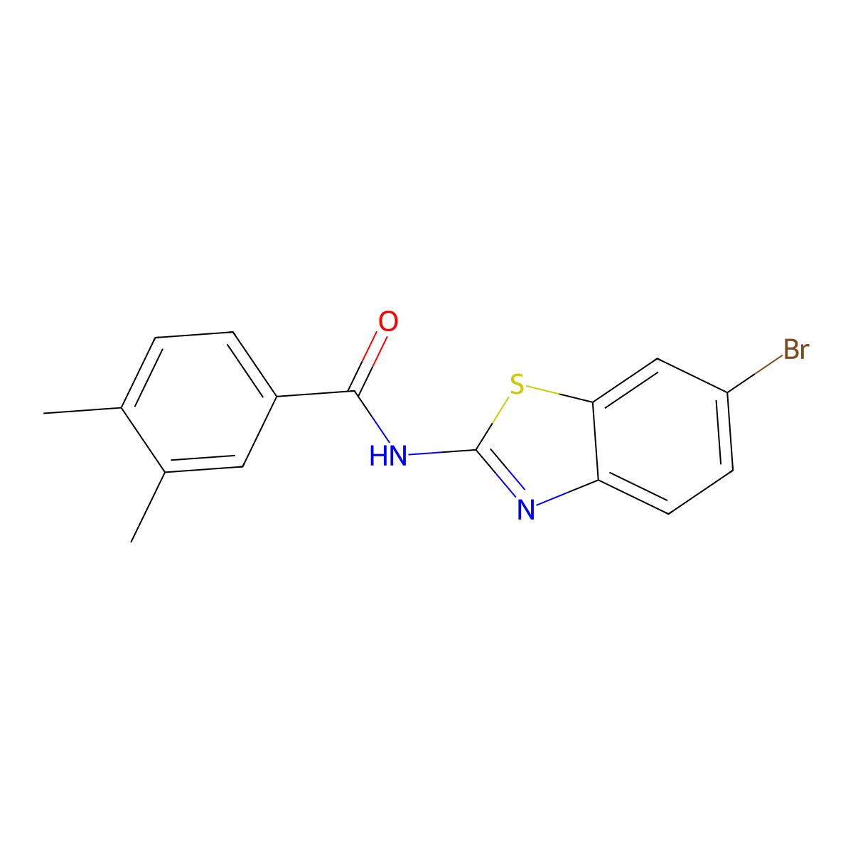 N-(6-bromo-1,3-benzothiazol-2-yl)-3,4-dimethylbenzamide molecular structure, CAS 438474-19-2