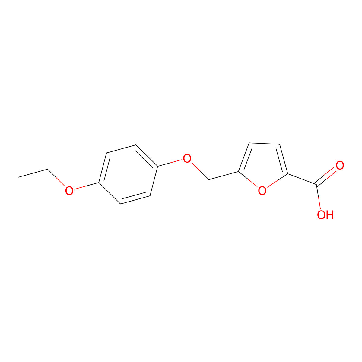5-[(4-Ethoxyphenoxy)methyl]-2-furoic acid molecular structure, CAS 438474-23-8