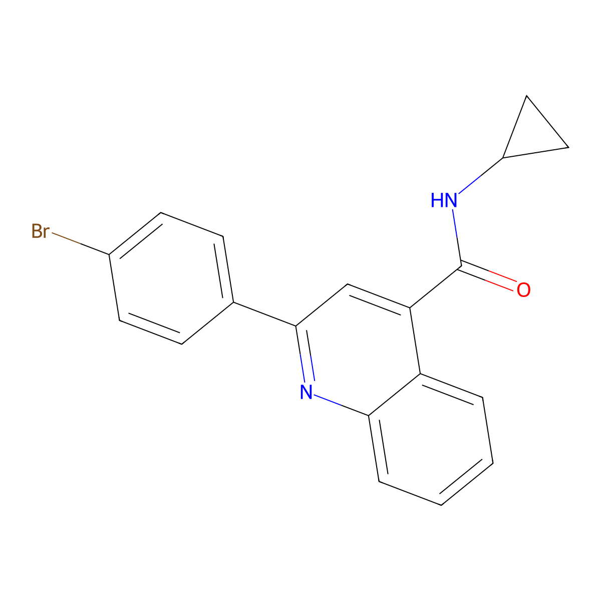 2-(4-Bromophenyl)-N-cyclopropyl-4-quinolinecarboxamide molecular structure, CAS 438474-24-9